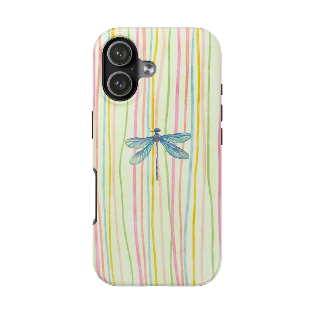 GREEN STRIPES DRAGONFLY PHONE CASE