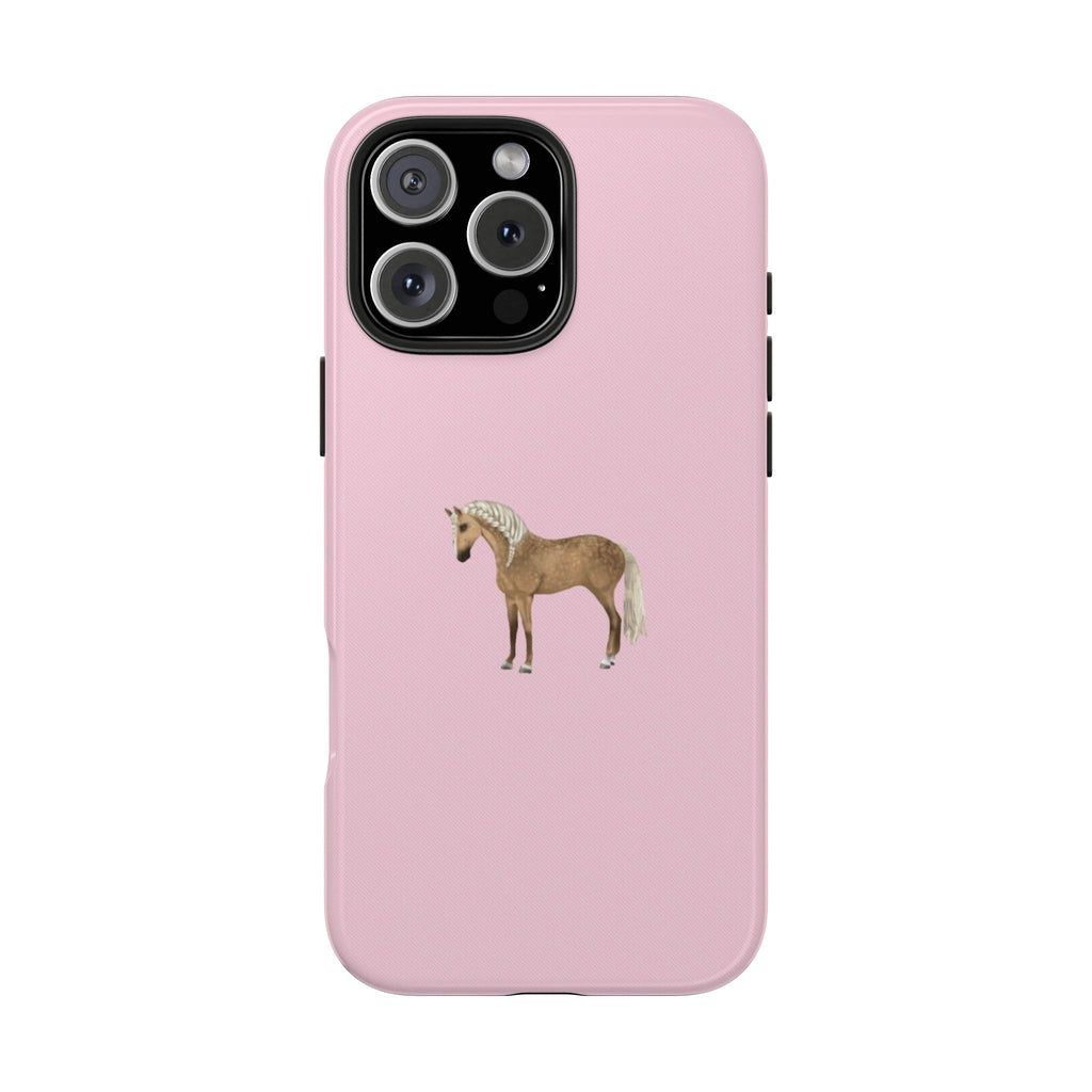 PINK BLONDE HORSE PHONE CASE