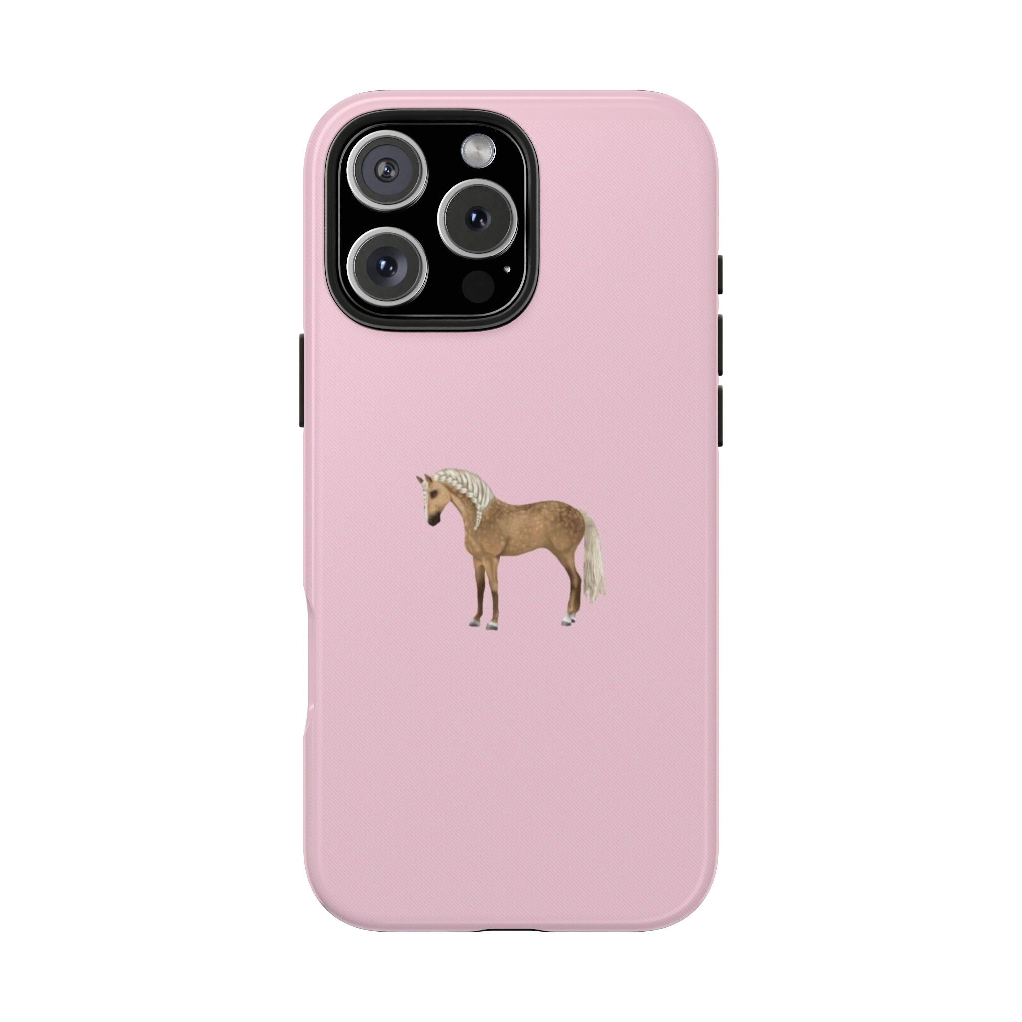 PINK BLONDE HORSE PHONE CASE