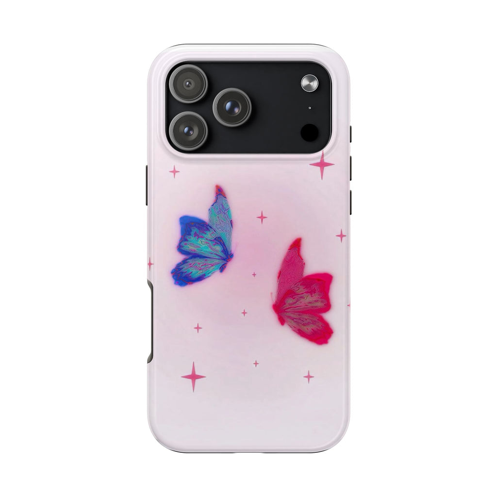 PINK & BLUE BUTTERFLY STARS PHONE CASE