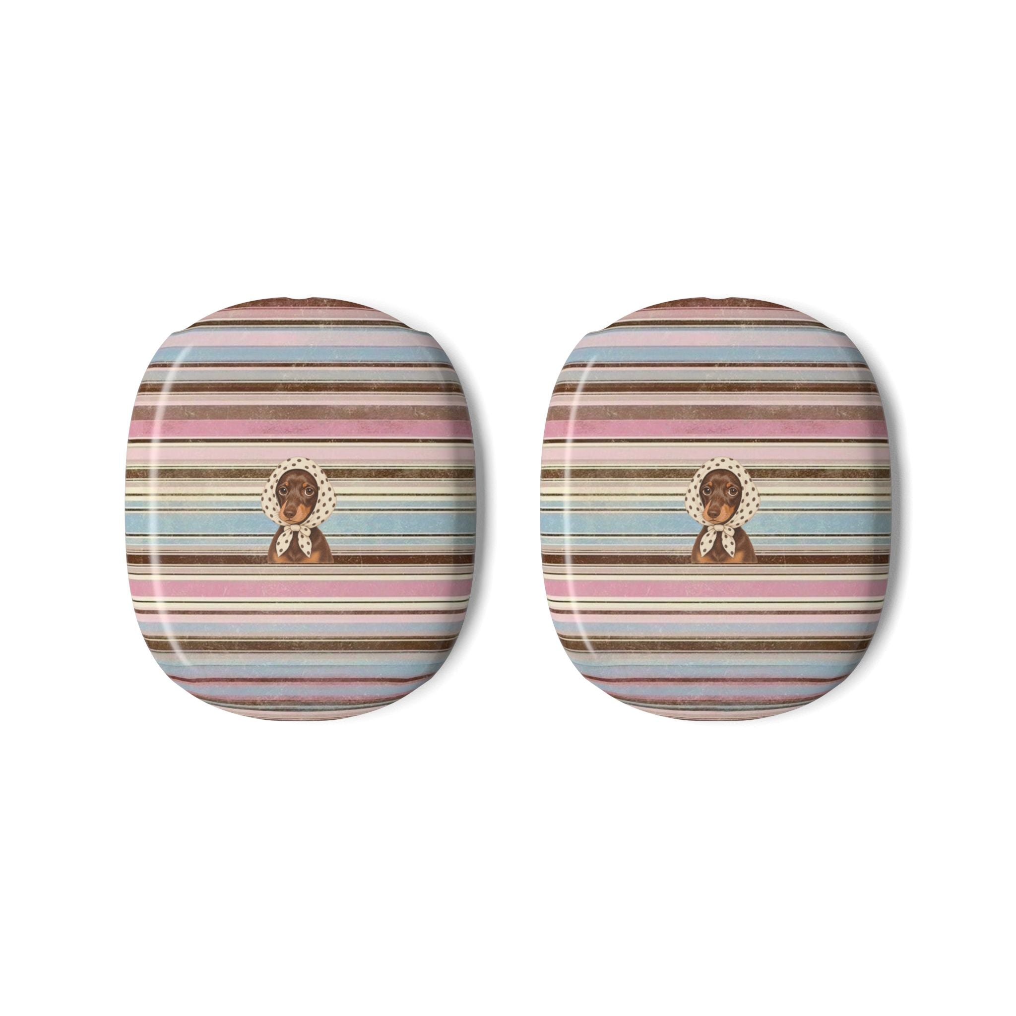 AUTUMN STRIPES PREPPY POLKA DOT DACHSHUND AIRPODS MAX CASE COVERS