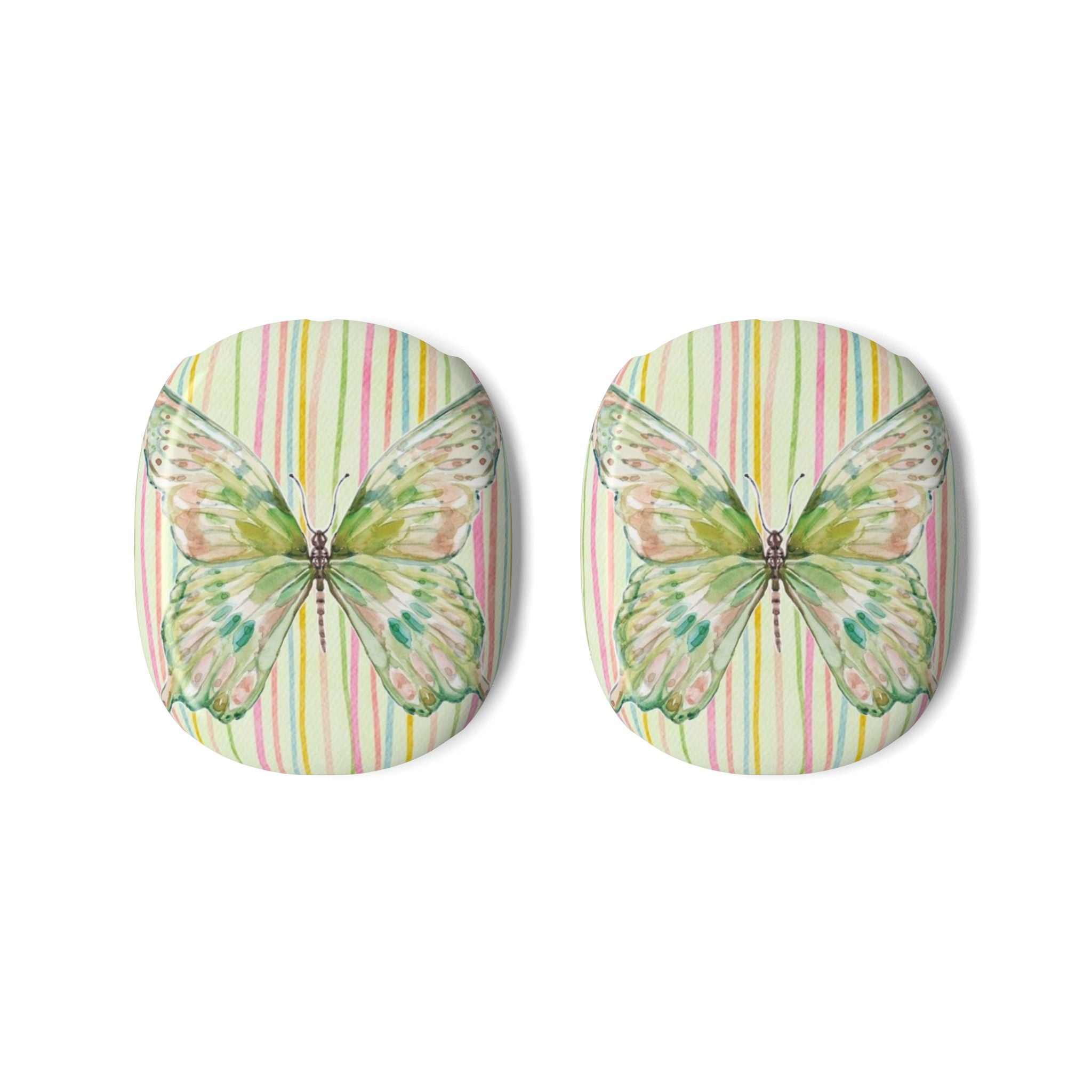 GREEN BUTTERFLY STRIPES AIRPODS MAX CASE COVERS