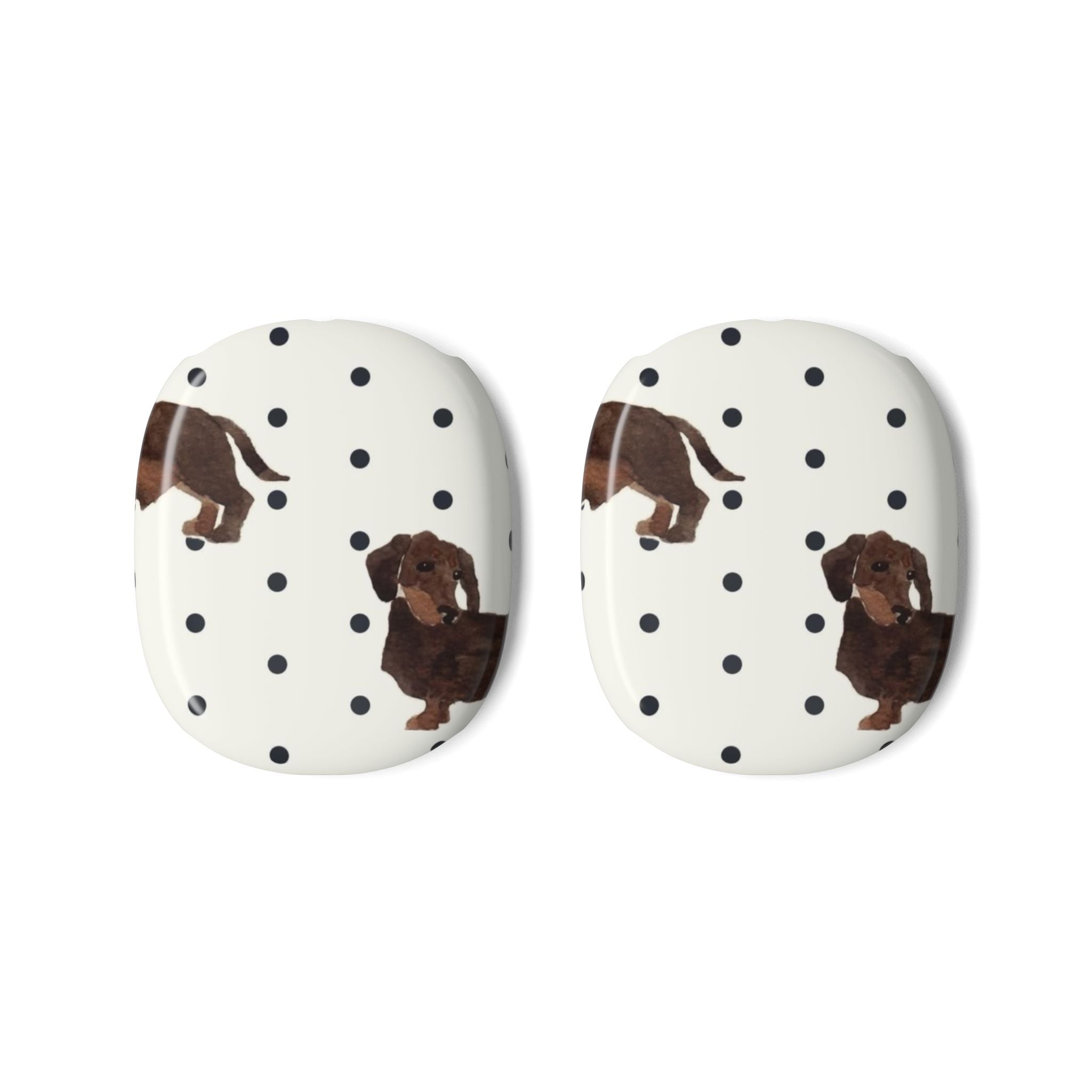 BLACK & WHITE POLKA DOTS DACHSHUND AIRPODS MAX CASE COVERS