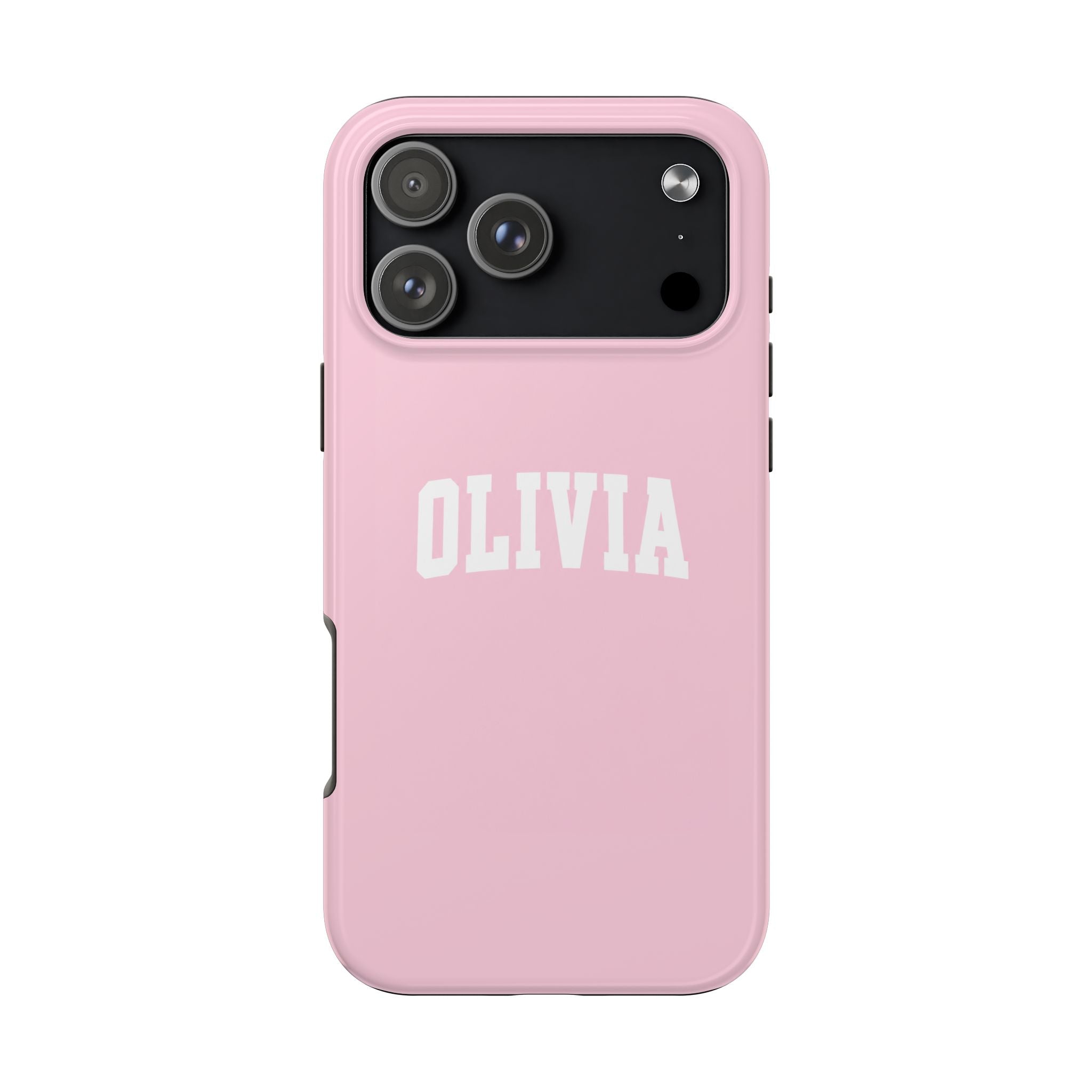 PERSONALIZED NAME CUSTOM BABY PINK VARSITY PHONE CASE
