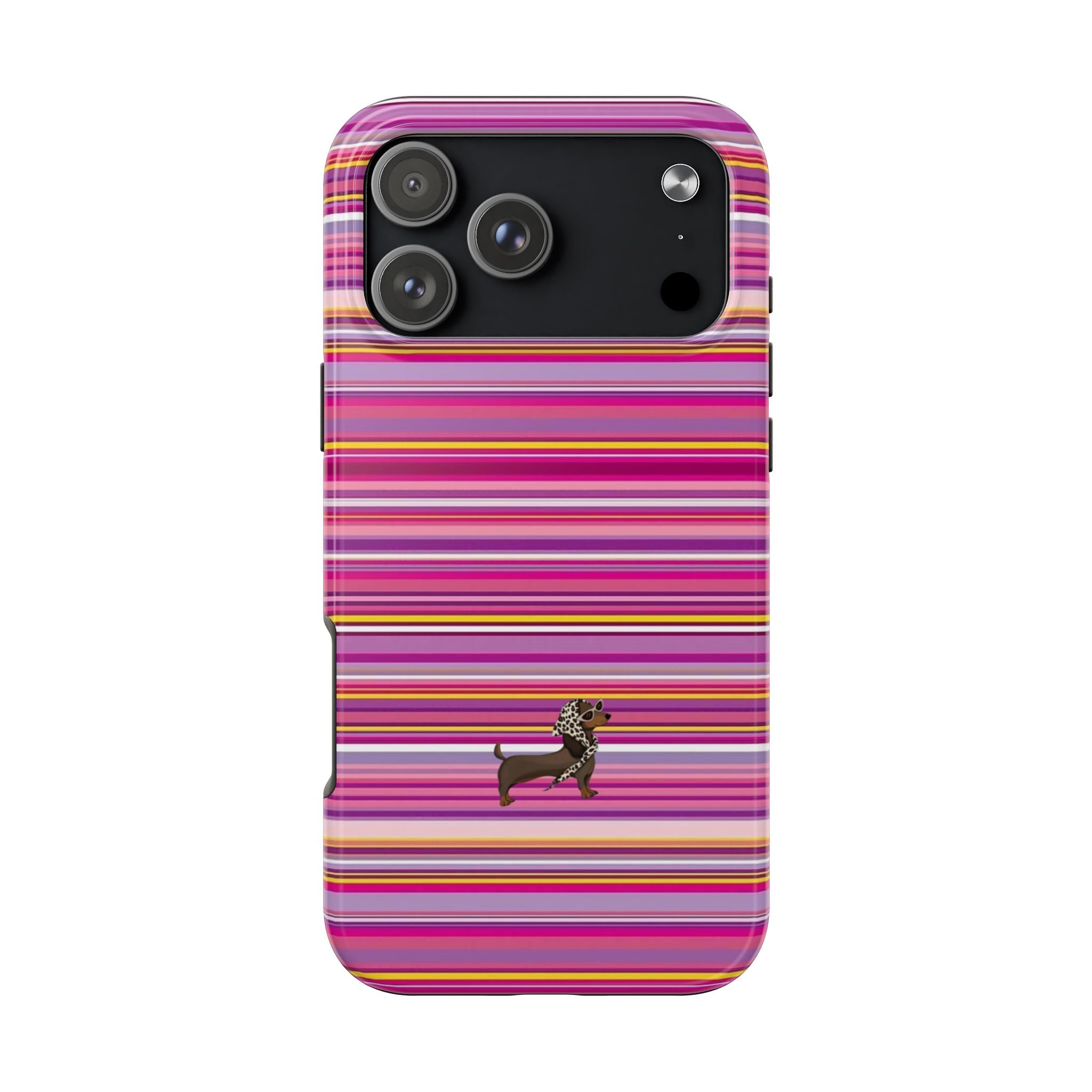 MULBERRY STRIPES MINI DACHSHUND PHONE CASE