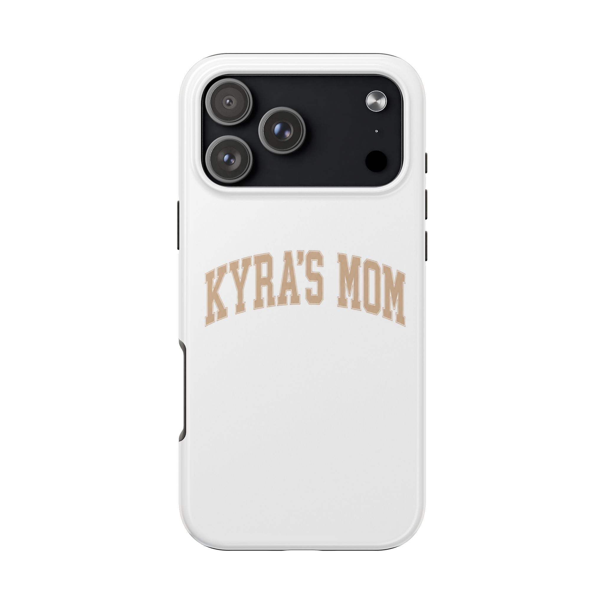 PERSONALIZED NAME CUSTOM WHITE BEIGE VARSITY PHONE CASE
