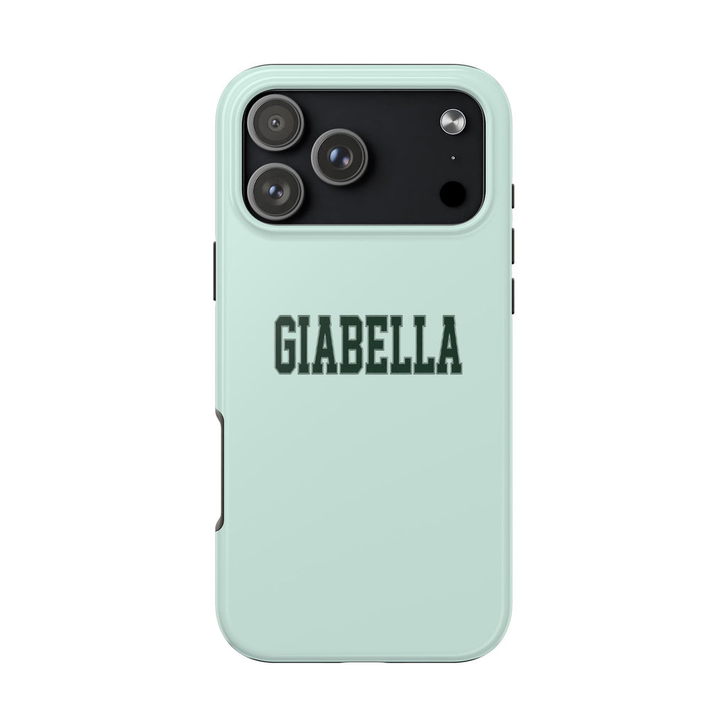 PERSONALIZED NAME CUSTOM MINT GREEN VARSITY PHONE CASE
