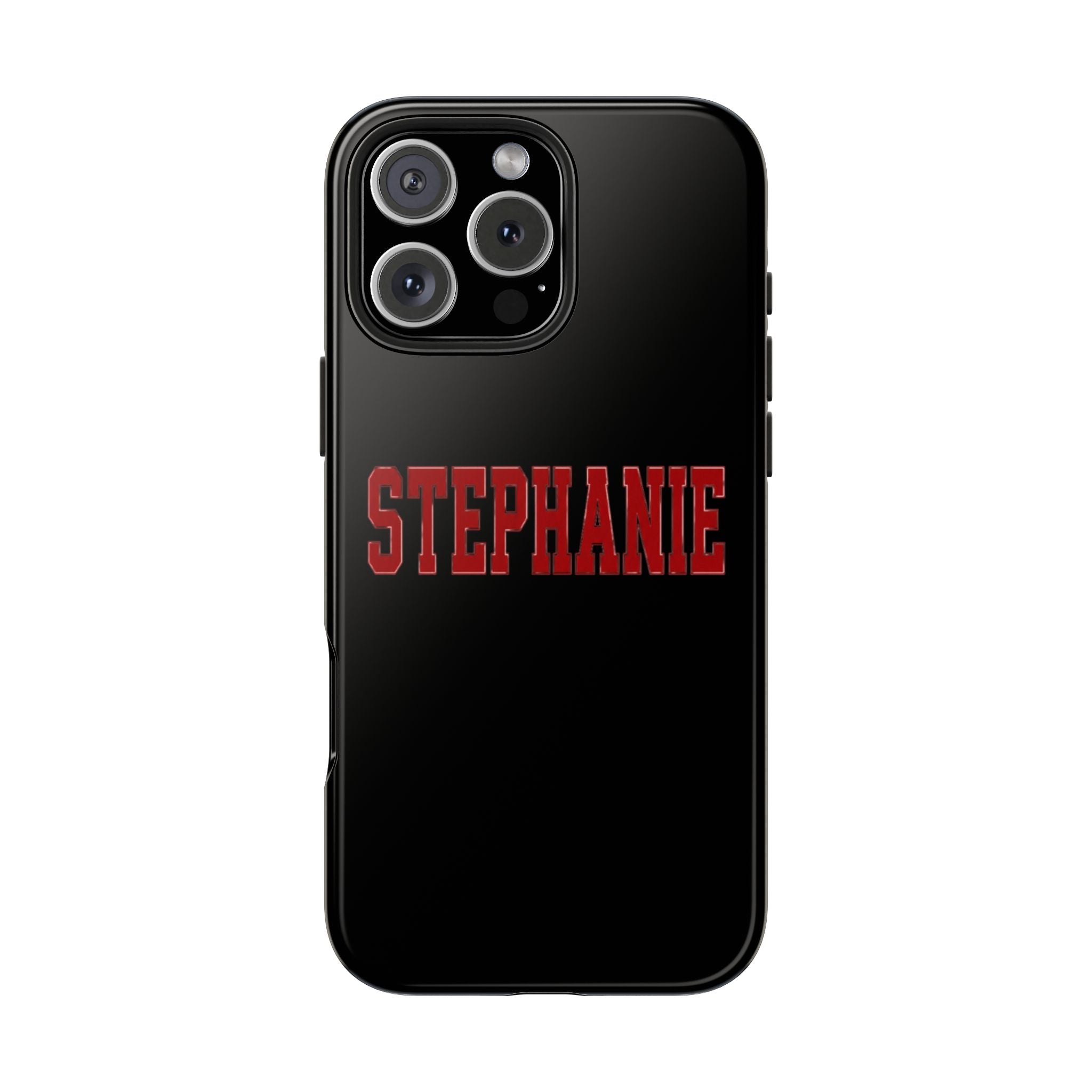 PERSONALIZED NAME CUSTOM BLACK RED VARSITY PHONE CASE