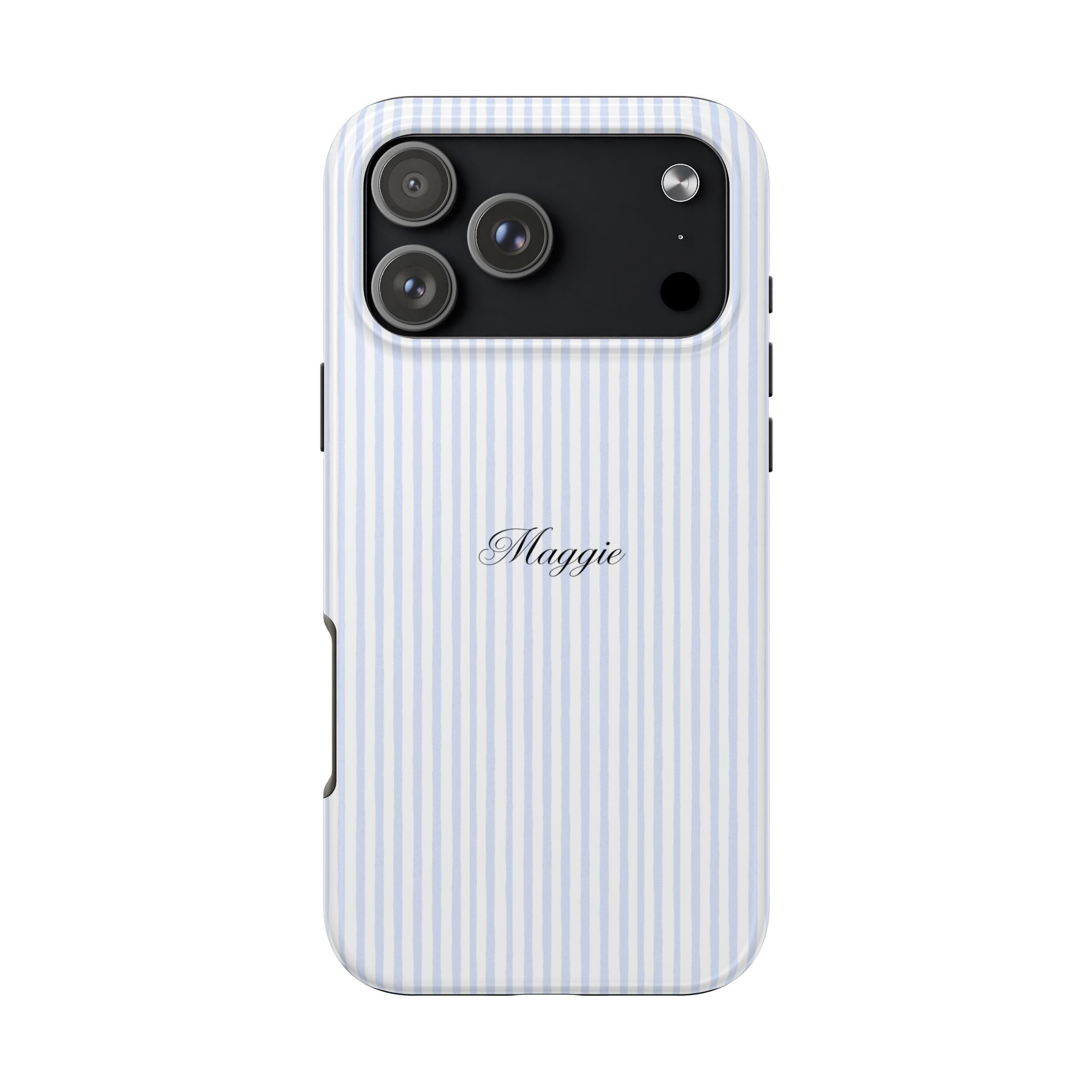 PERSONALIZED NAME CUSTOM BLUE STRIPES MINIMALIST PHONE CASE