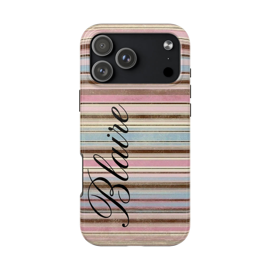 PERSONALIZED NAME CUSTOM AUTUMN STRIPES PHONE CASE