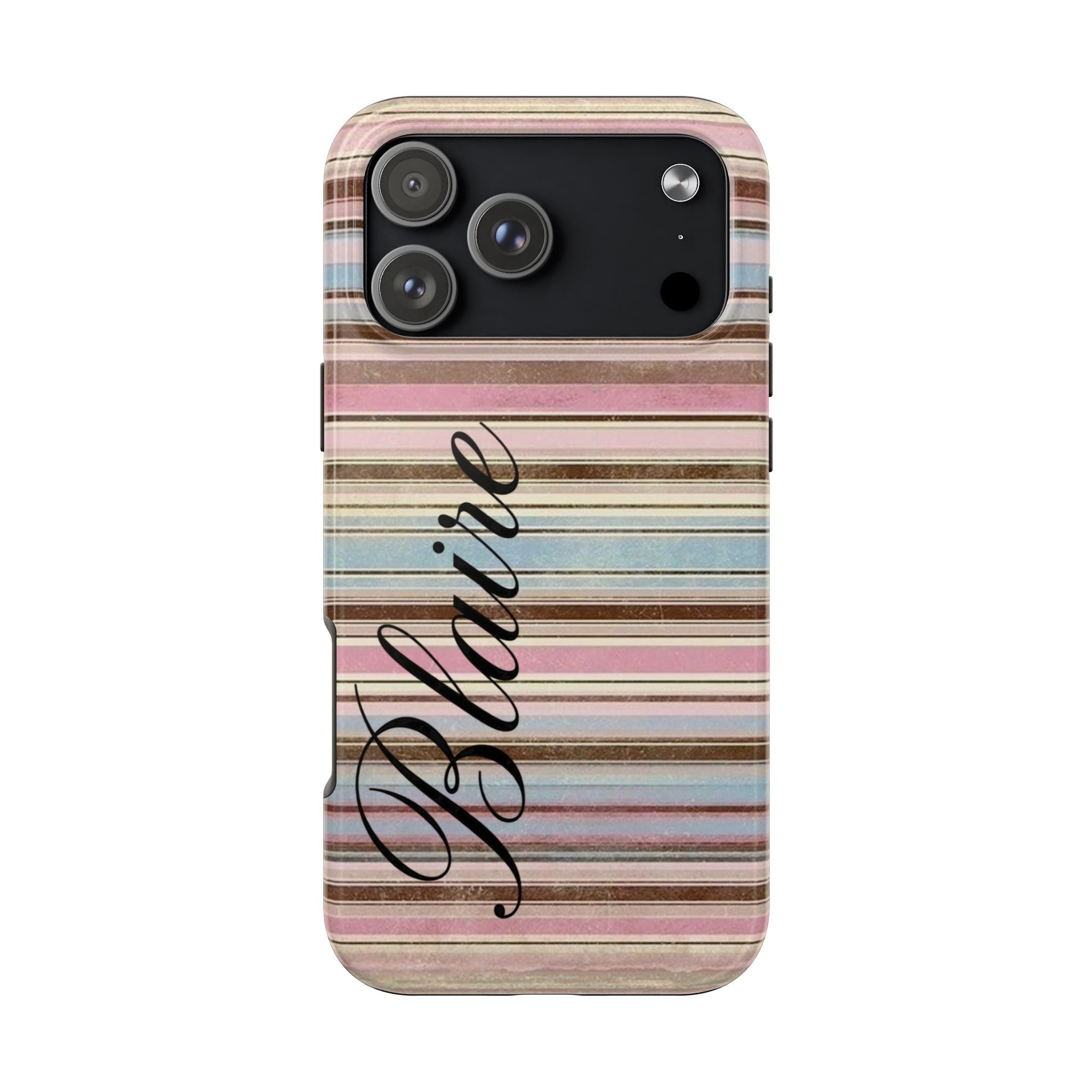 PERSONALIZED NAME CUSTOM AUTUMN STRIPES PHONE CASE