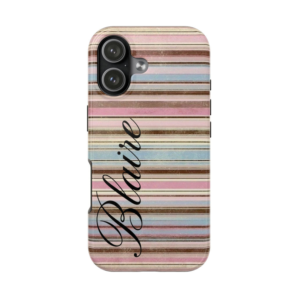 PERSONALIZED NAME CUSTOM AUTUMN STRIPES PHONE CASE