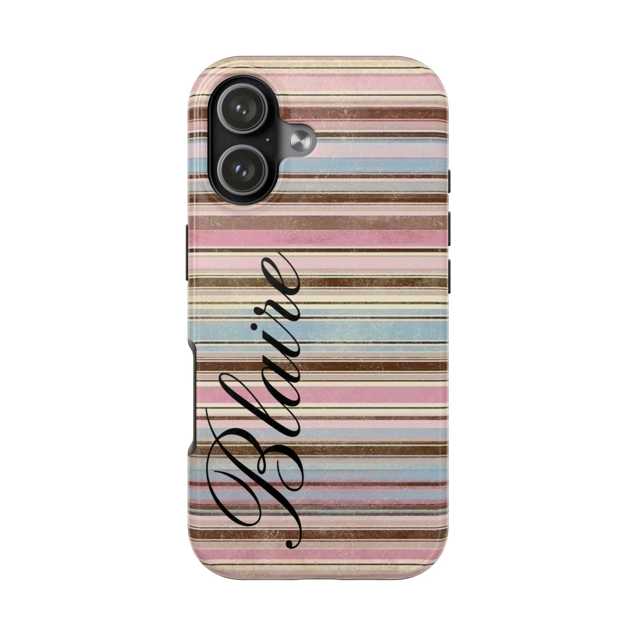 PERSONALIZED NAME CUSTOM AUTUMN STRIPES PHONE CASE
