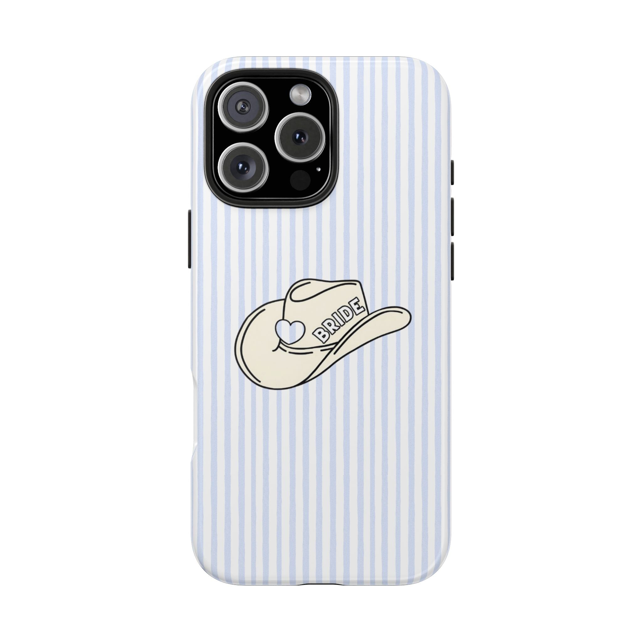 BLUE STRIPES COWGIRL HAT BRIDE PHONE CASE