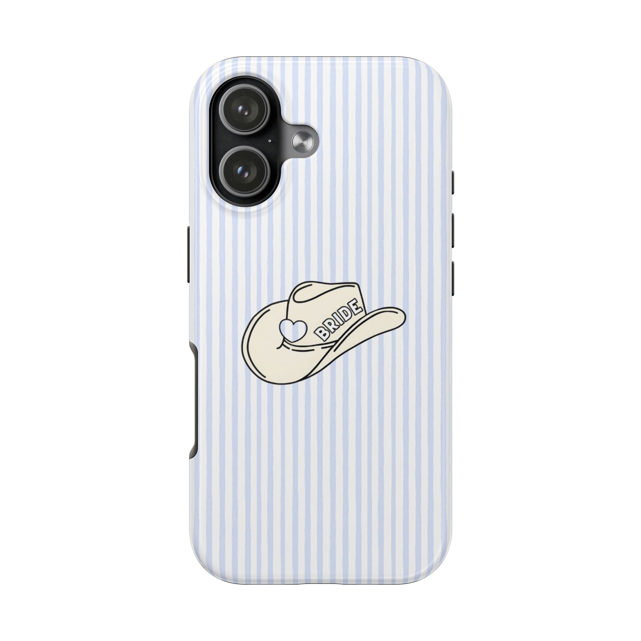 BLUE STRIPES COWGIRL HAT BRIDE PHONE CASE