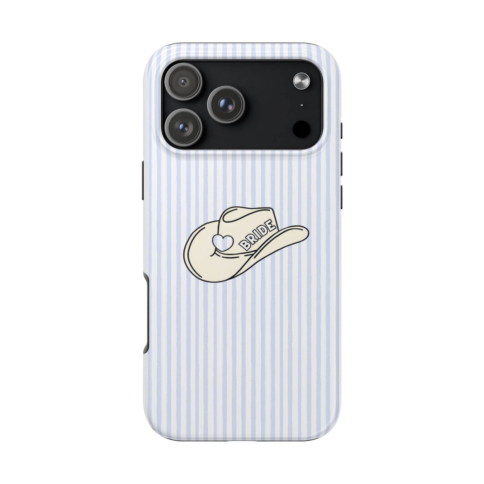 BLUE STRIPES COWGIRL HAT BRIDE PHONE CASE
