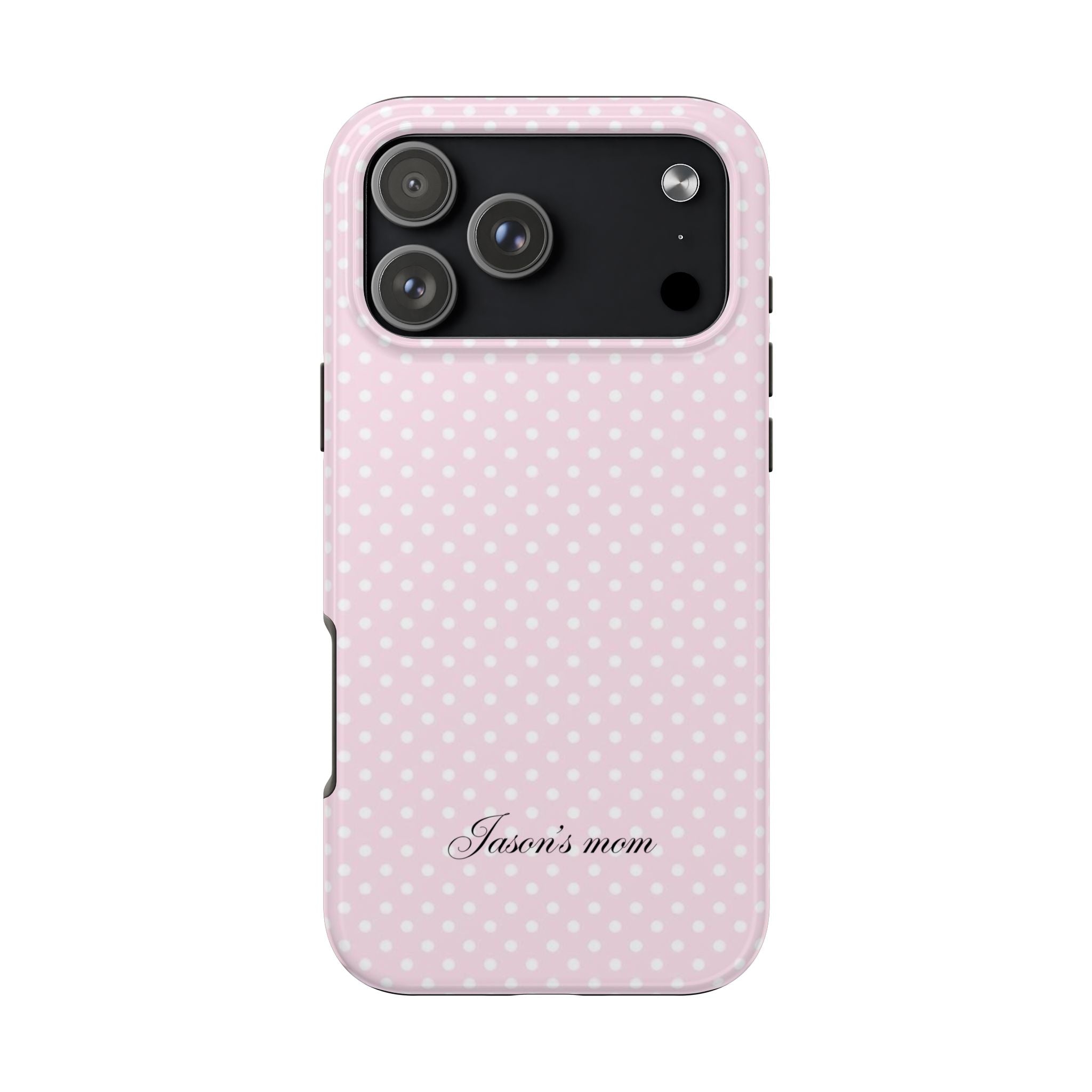 PERSONALIZED NAME CUSTOM PINK POLKA DOTS MINIMALIST PHONE CASE