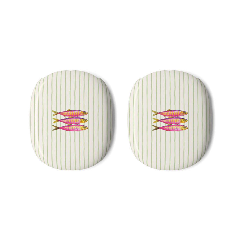 GREEN STRIPES PINK SARDINES AIRPODS MAX CASE COVERS