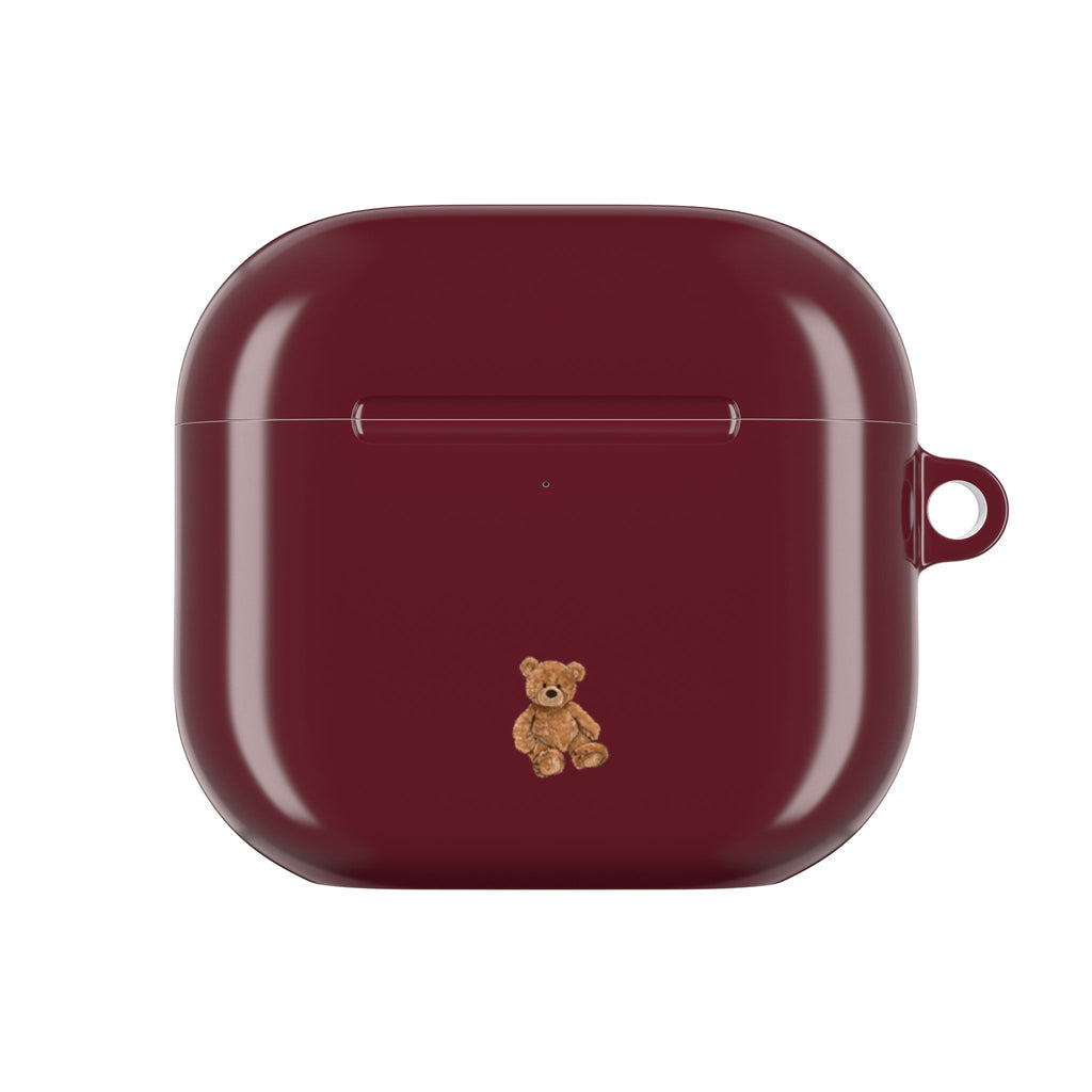 CHERRY RED MINI TEDDY BEAR AIRPOD CASE