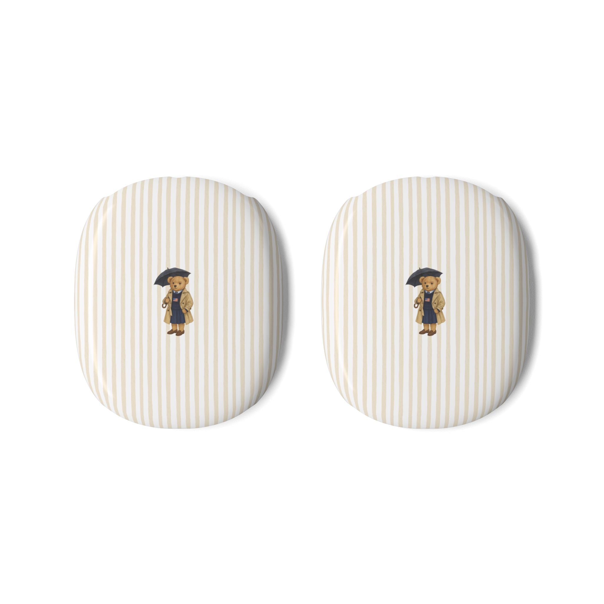 BEIGE STRIPES LONDON TEDDY BEAR AIRPODS MAX CASE COVERS