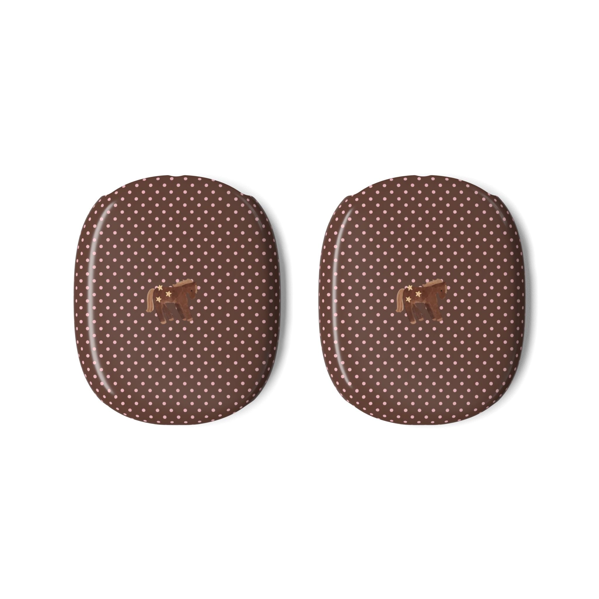 BROWN & PINK POLKA DOTS MINI PONY AIRPODS MAX CASE COVERS