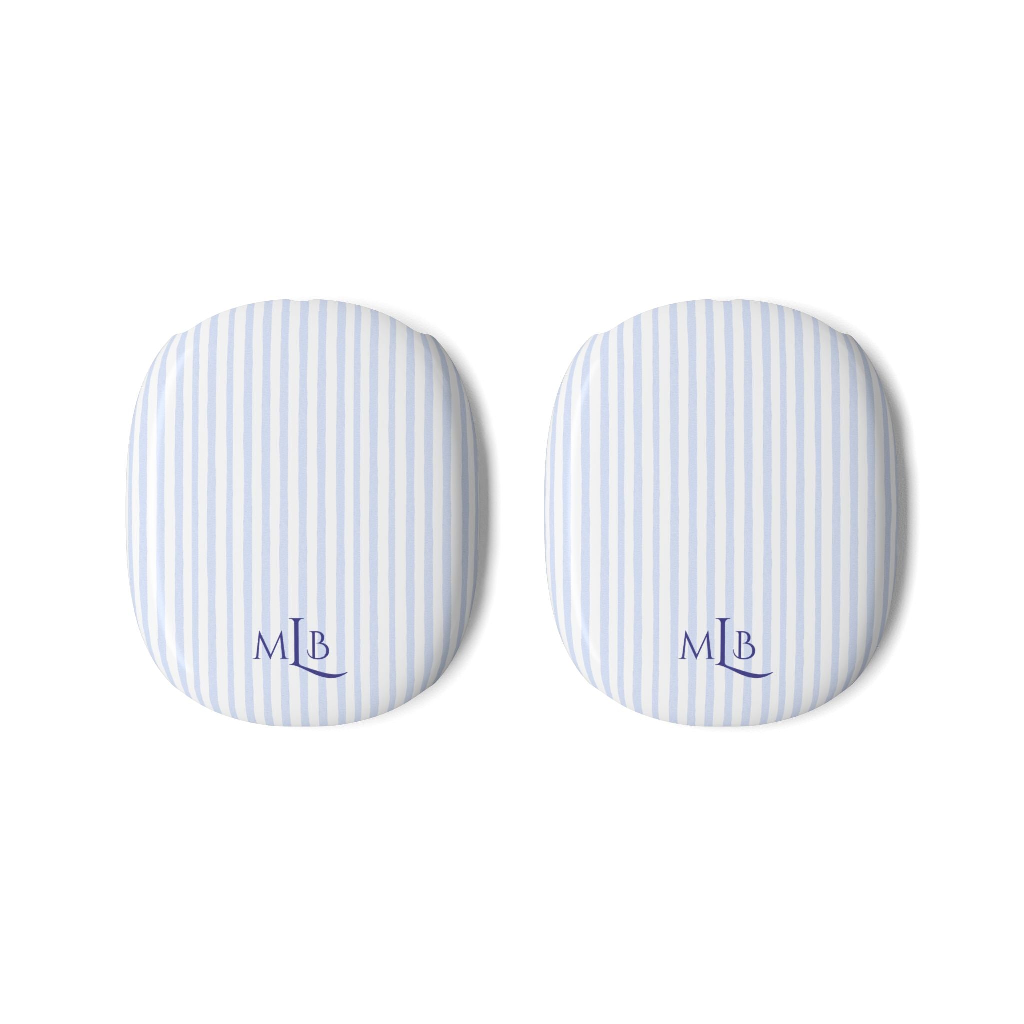 PERSONALIZED NAME CUSTOM BLUE STRIPES MONOGRAM INITIALS AIRPODS MAX CASE COVERS