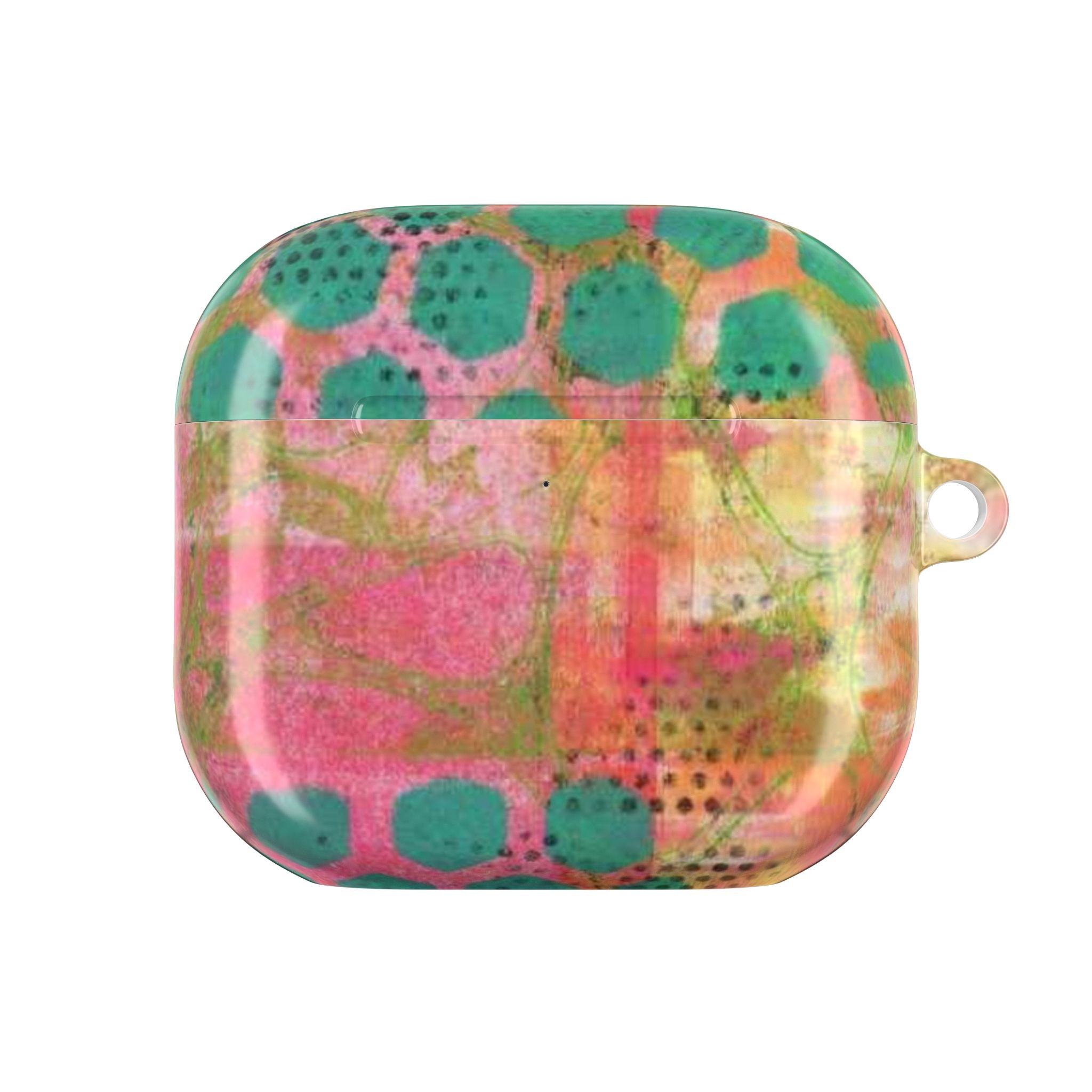 WHIMSY TEAL DOTS AIRPOD CASE