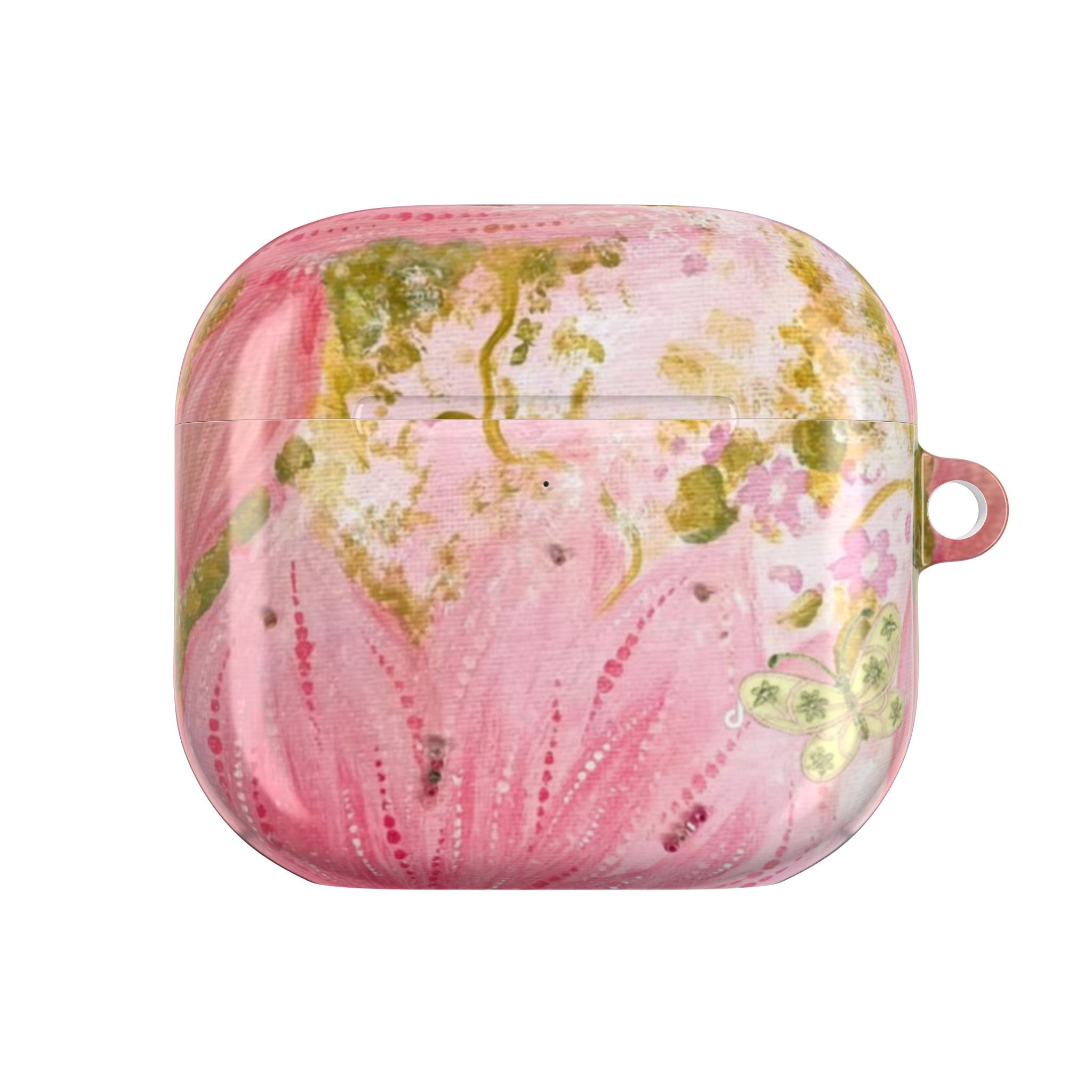 PINK WHIMSY GARDEN FLORAL AIRPOD CASE