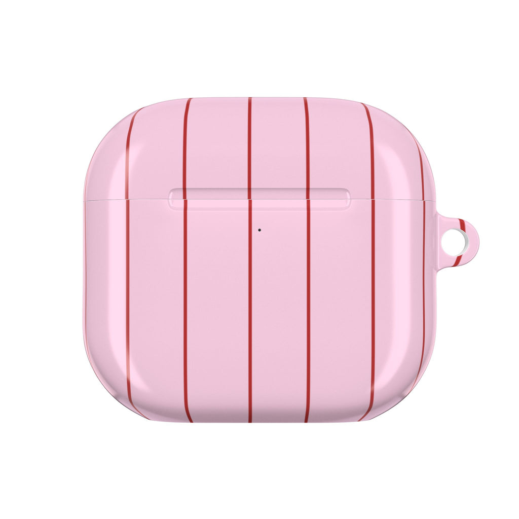 PINK RED STRIPES AIRPOD CASE