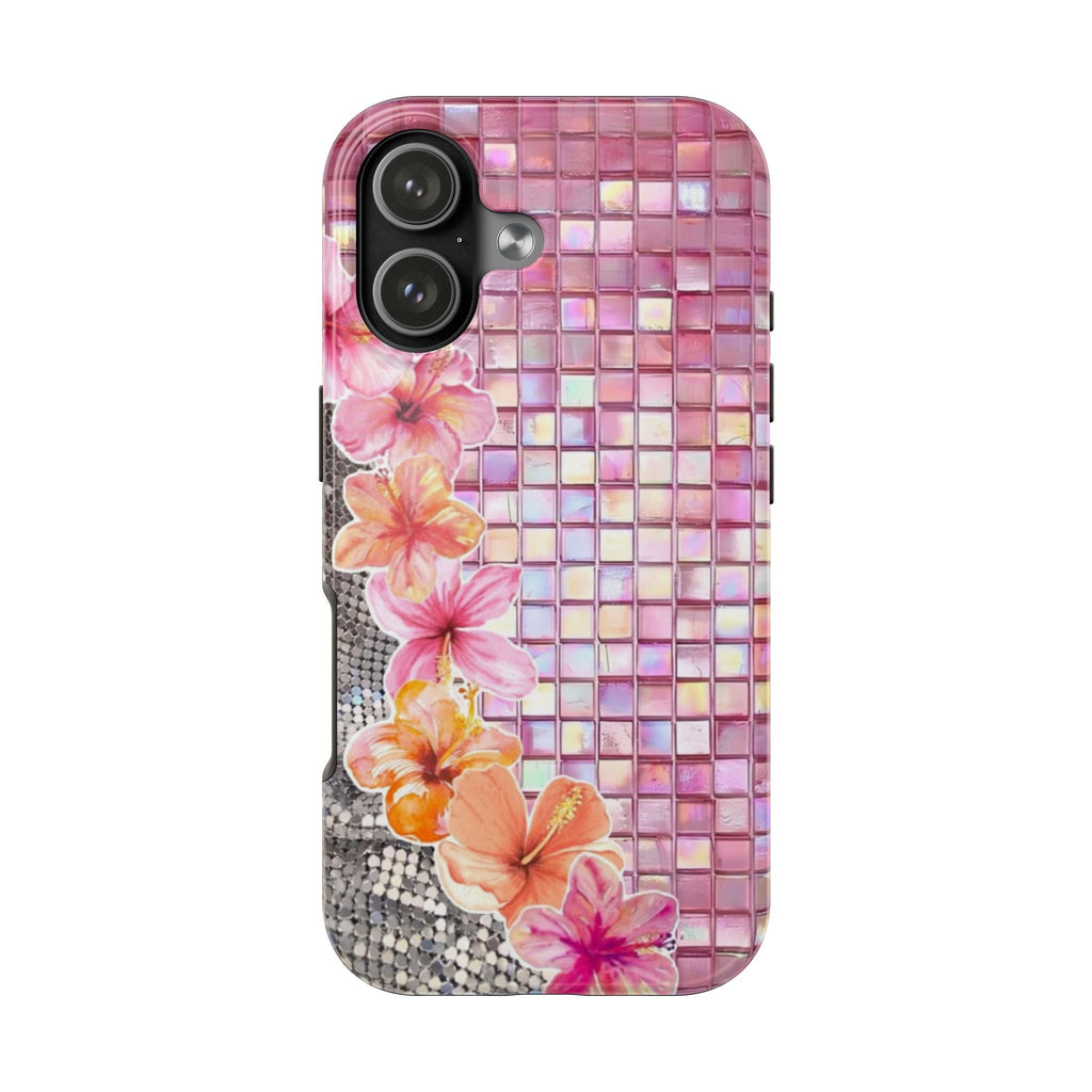 PINK MOSAIC FLORAL PHONE CASE