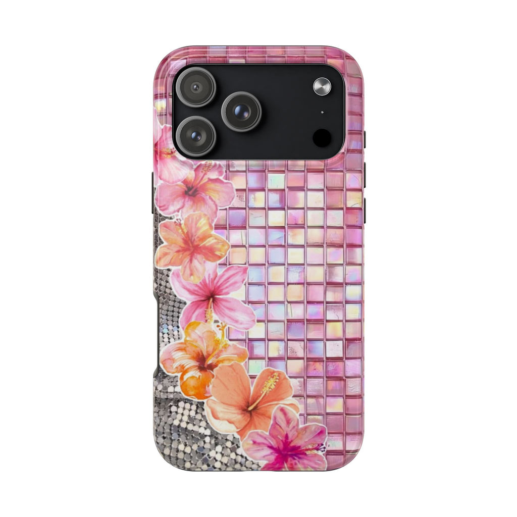 PINK MOSAIC FLORAL PHONE CASE