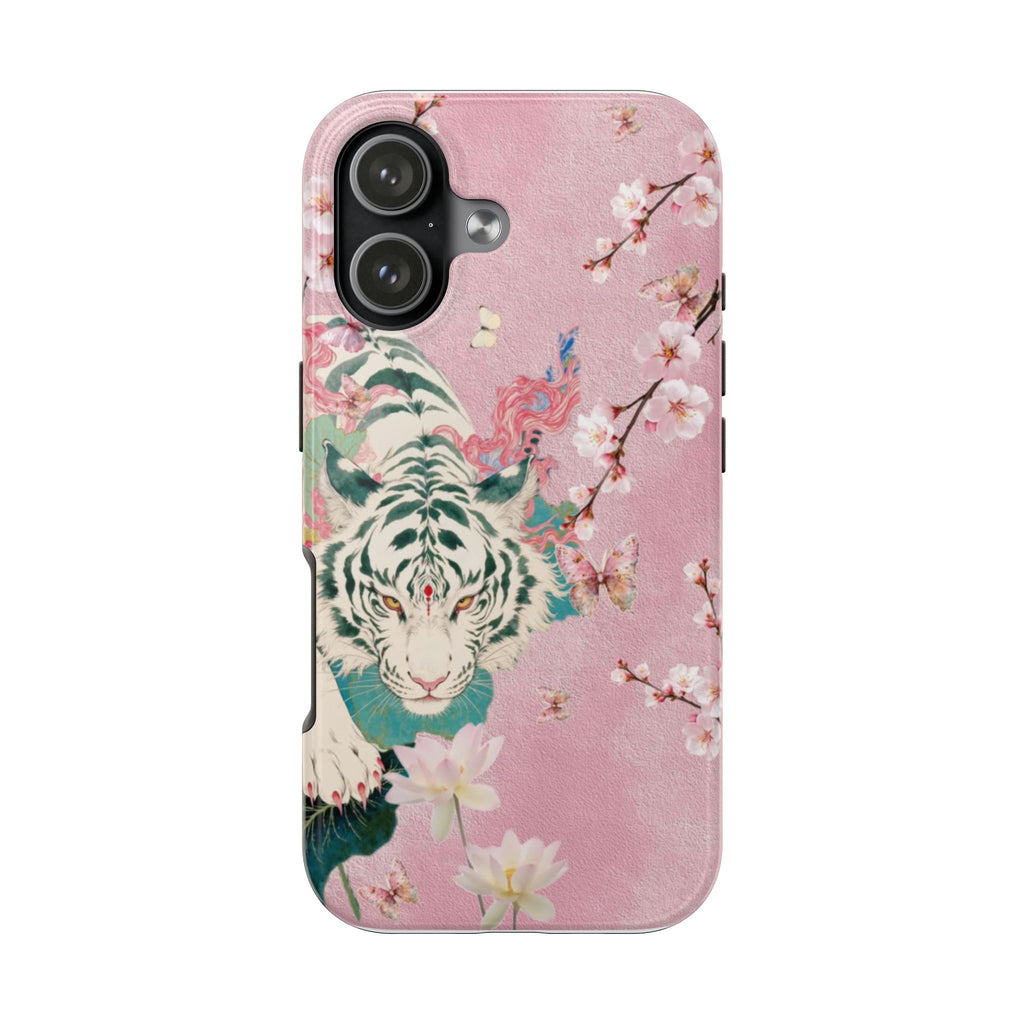 PINK BLOOM TIGER PHONE CASE