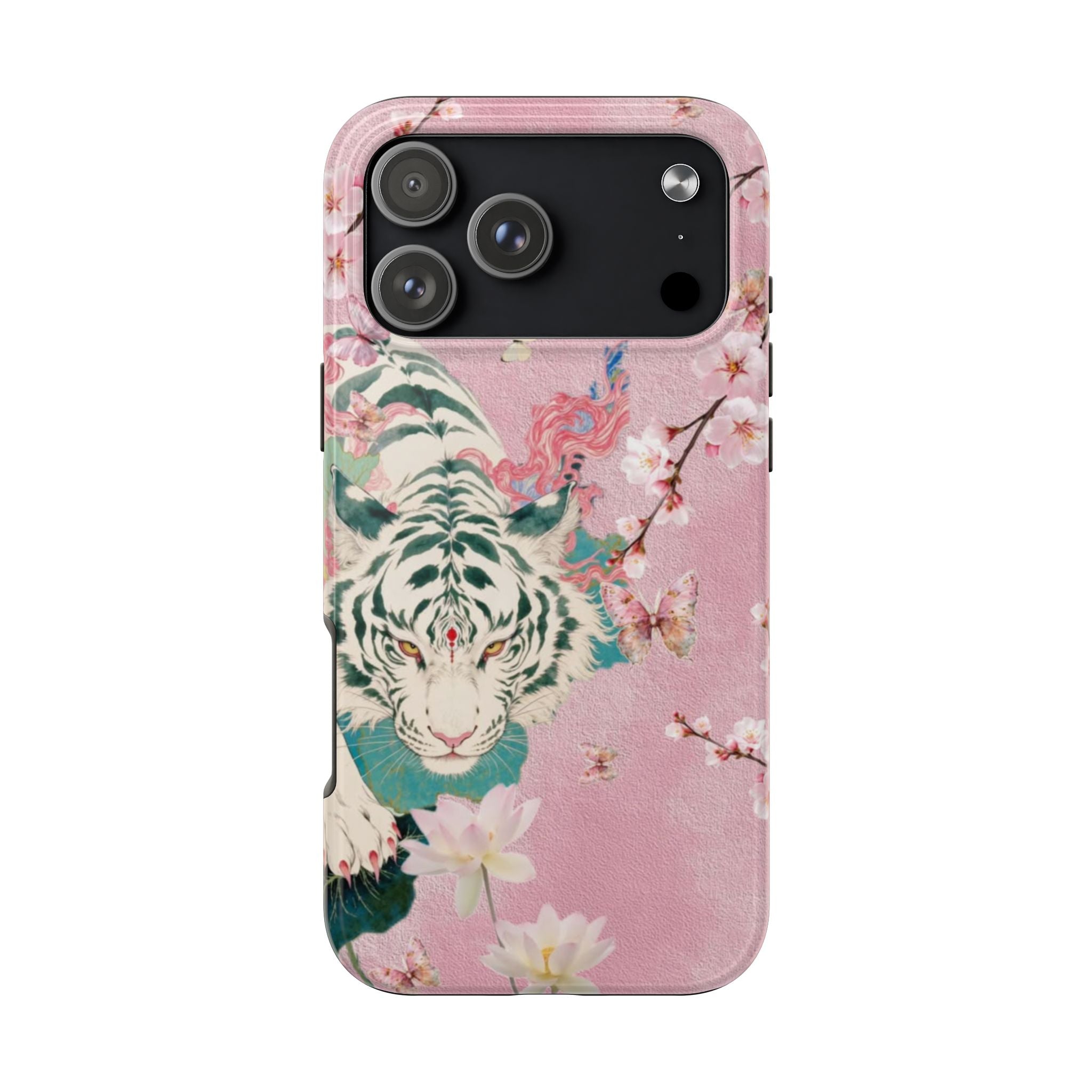 PINK BLOOM TIGER PHONE CASE