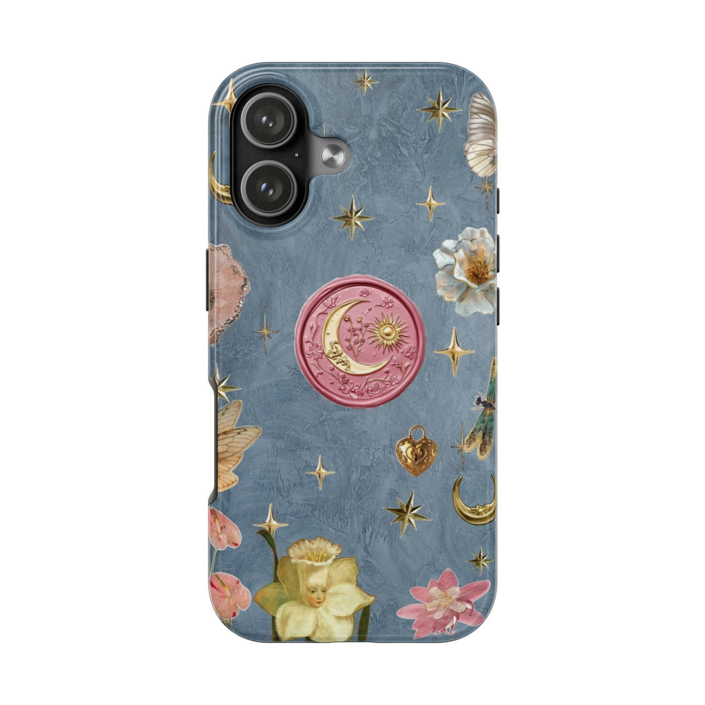 BLUE WHIMSY MOON PHONE CASE