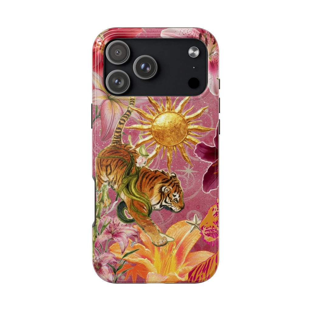 WHIMSY TIGER GOLD SUN PHONE CASE