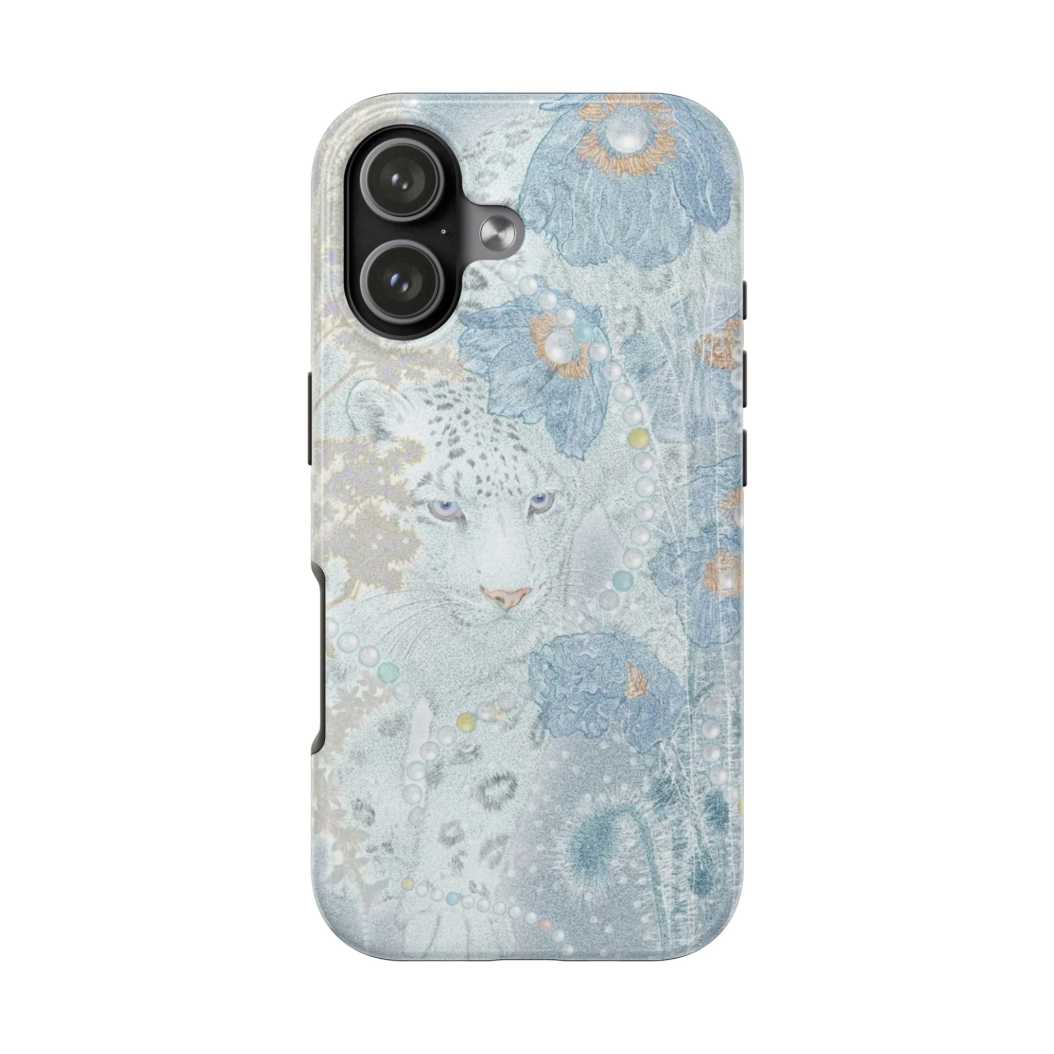 BABY BLUE WHIMSY TIGER PHONE CASE