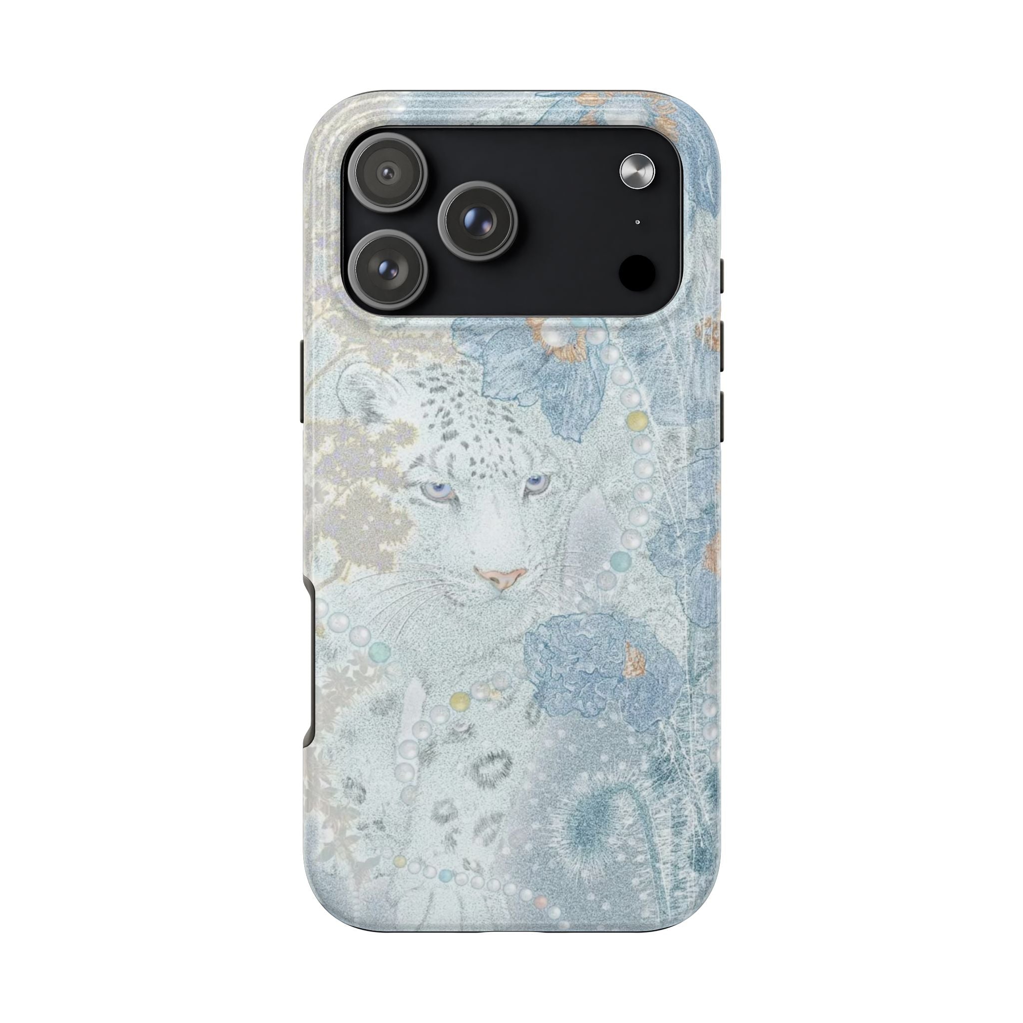 BABY BLUE WHIMSY TIGER PHONE CASE