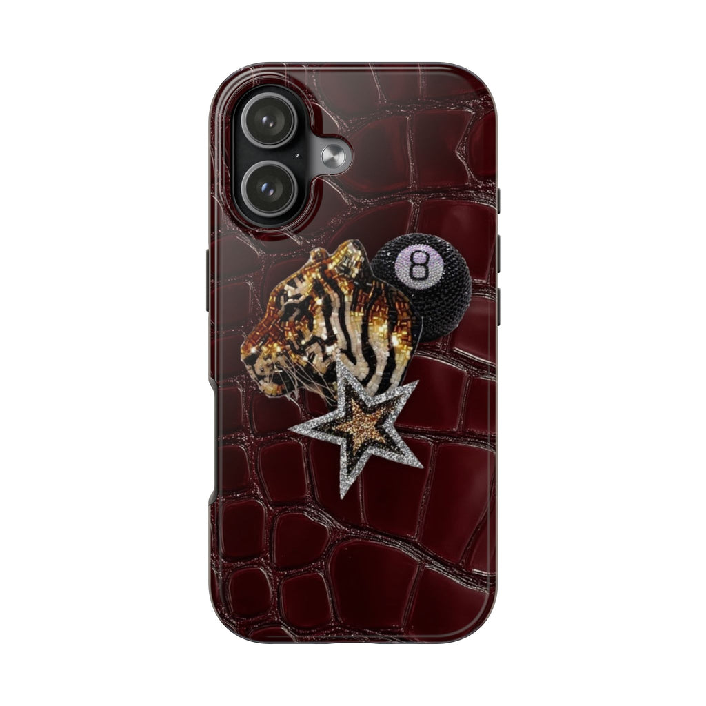 WINE RED CROC LUCKY PHONE CASE