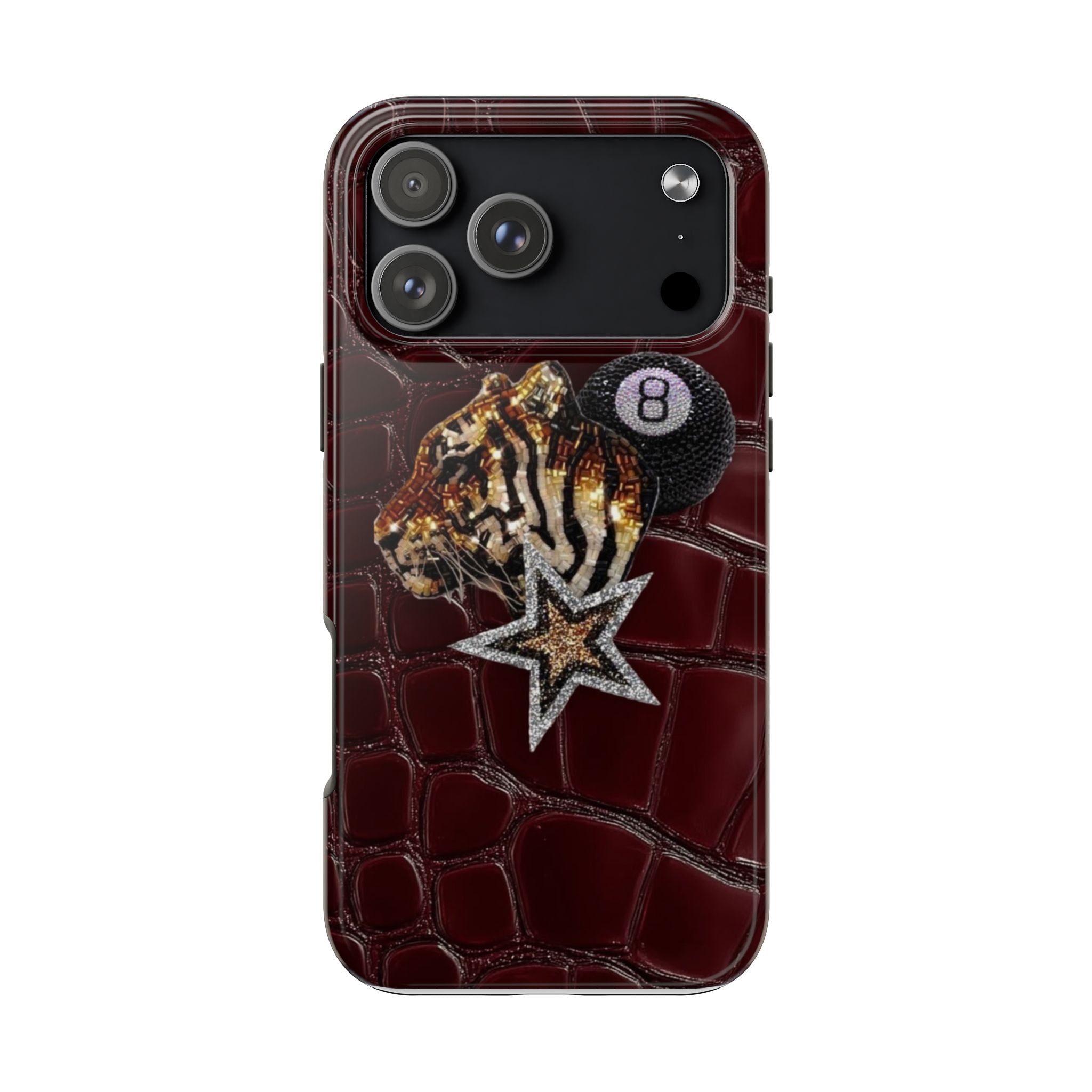 WINE RED CROC LUCKY PHONE CASE