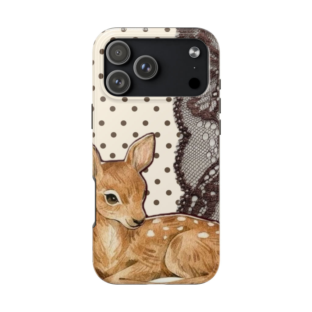 BROWN COQUETTE LACE DEER PHONE CASE