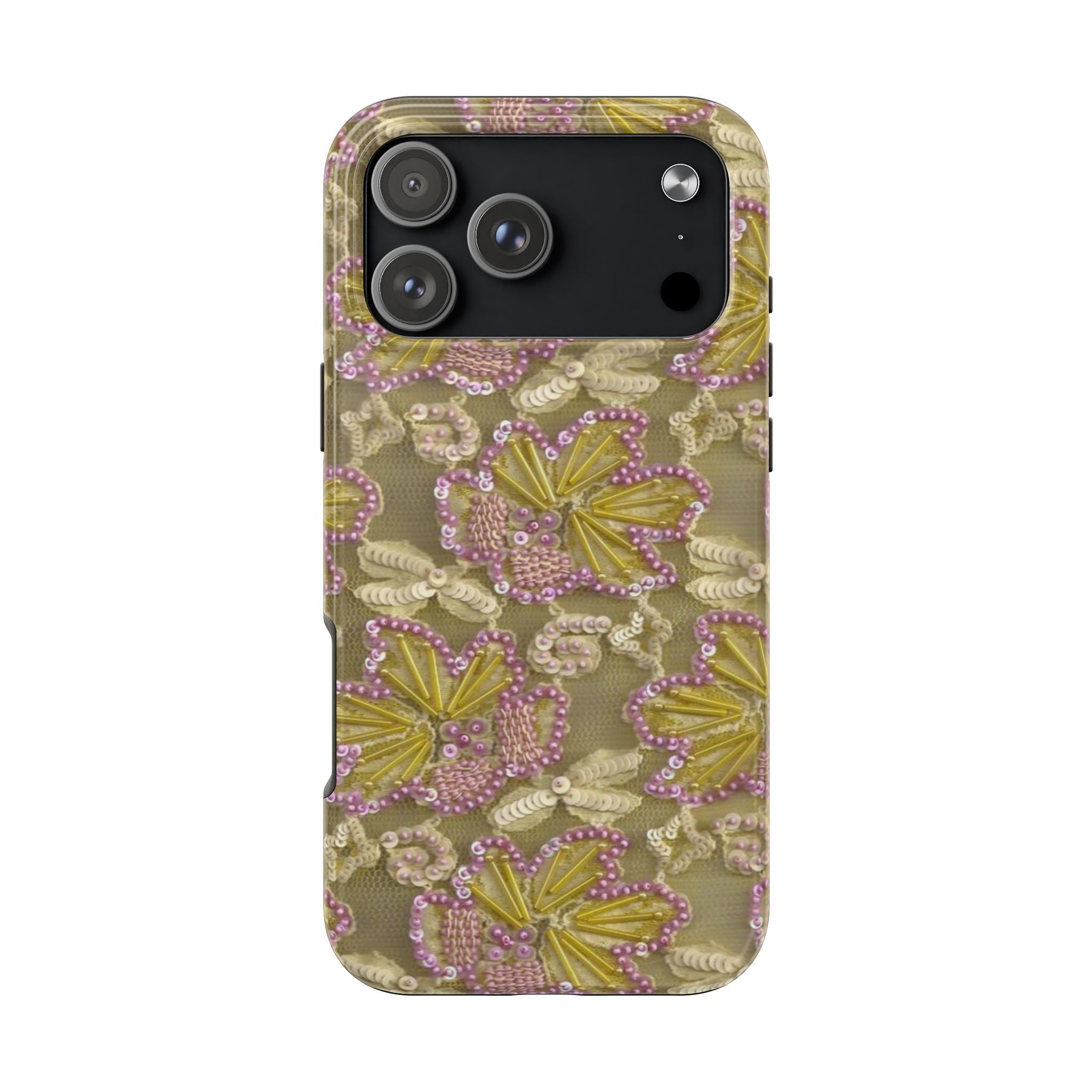 GREEN EMBELLISHED FLOWERS PHONE CASE
