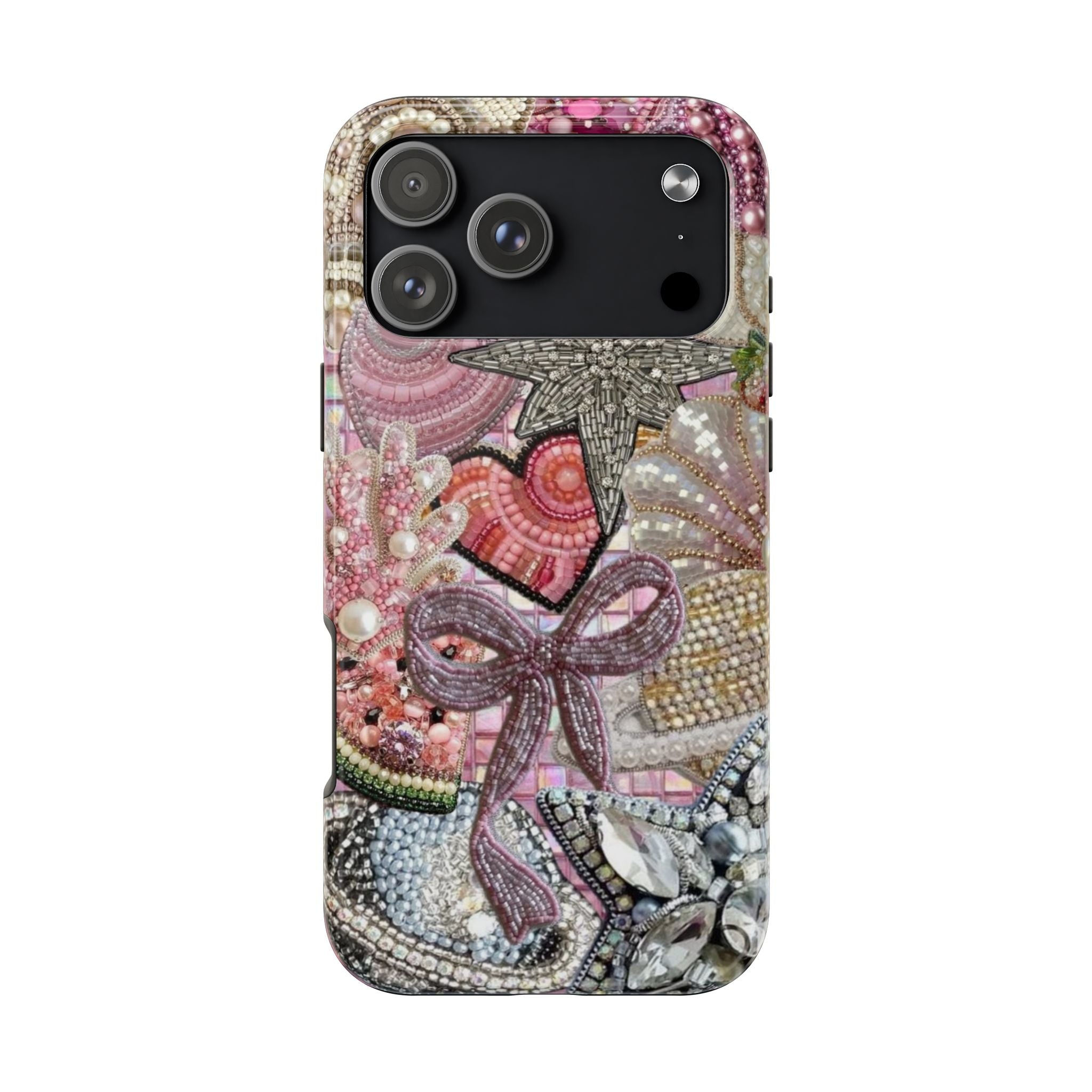 PINK EMBELLISHED BOW PHONE CASE