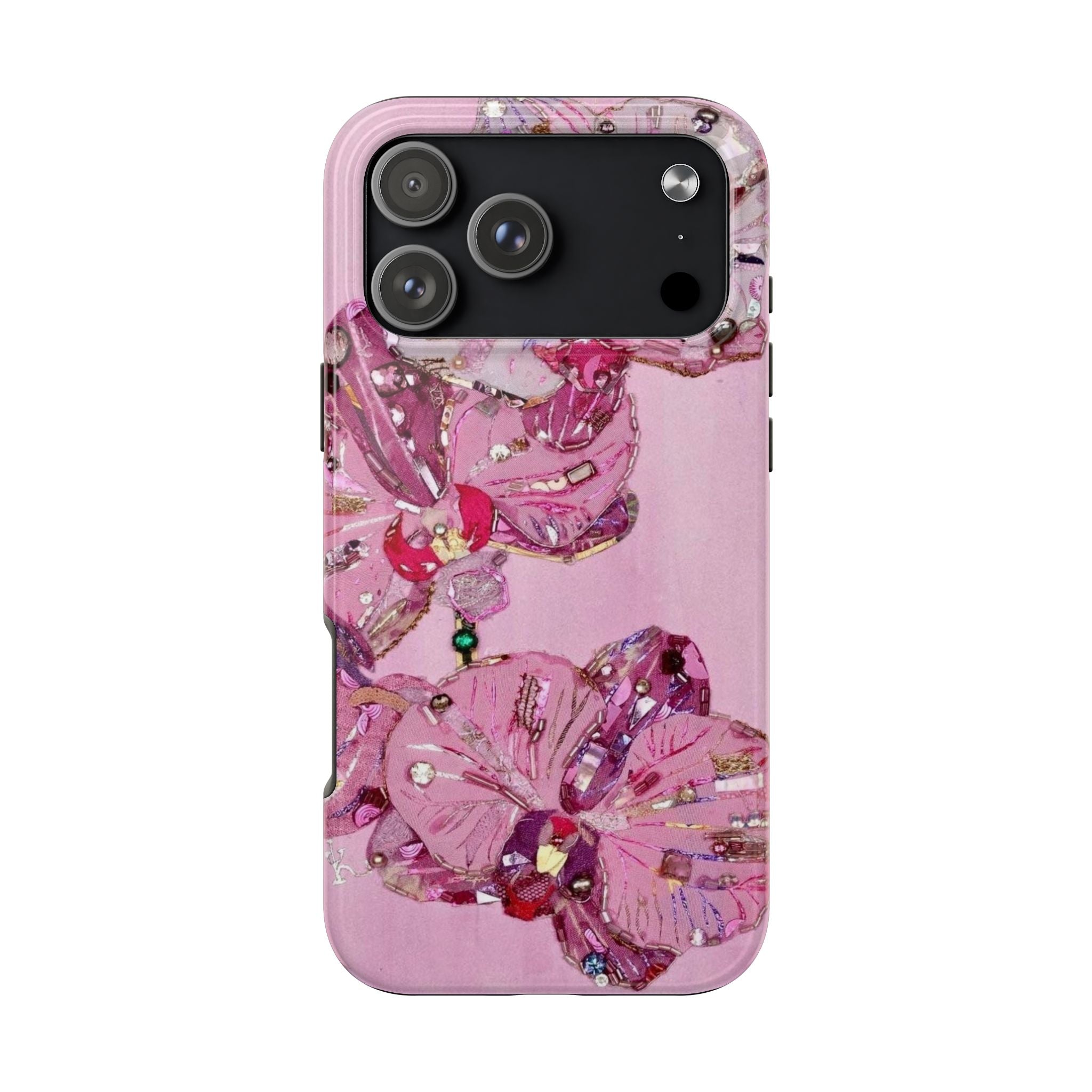 PINK EMBELLISHED BLOOM PHONE CASE