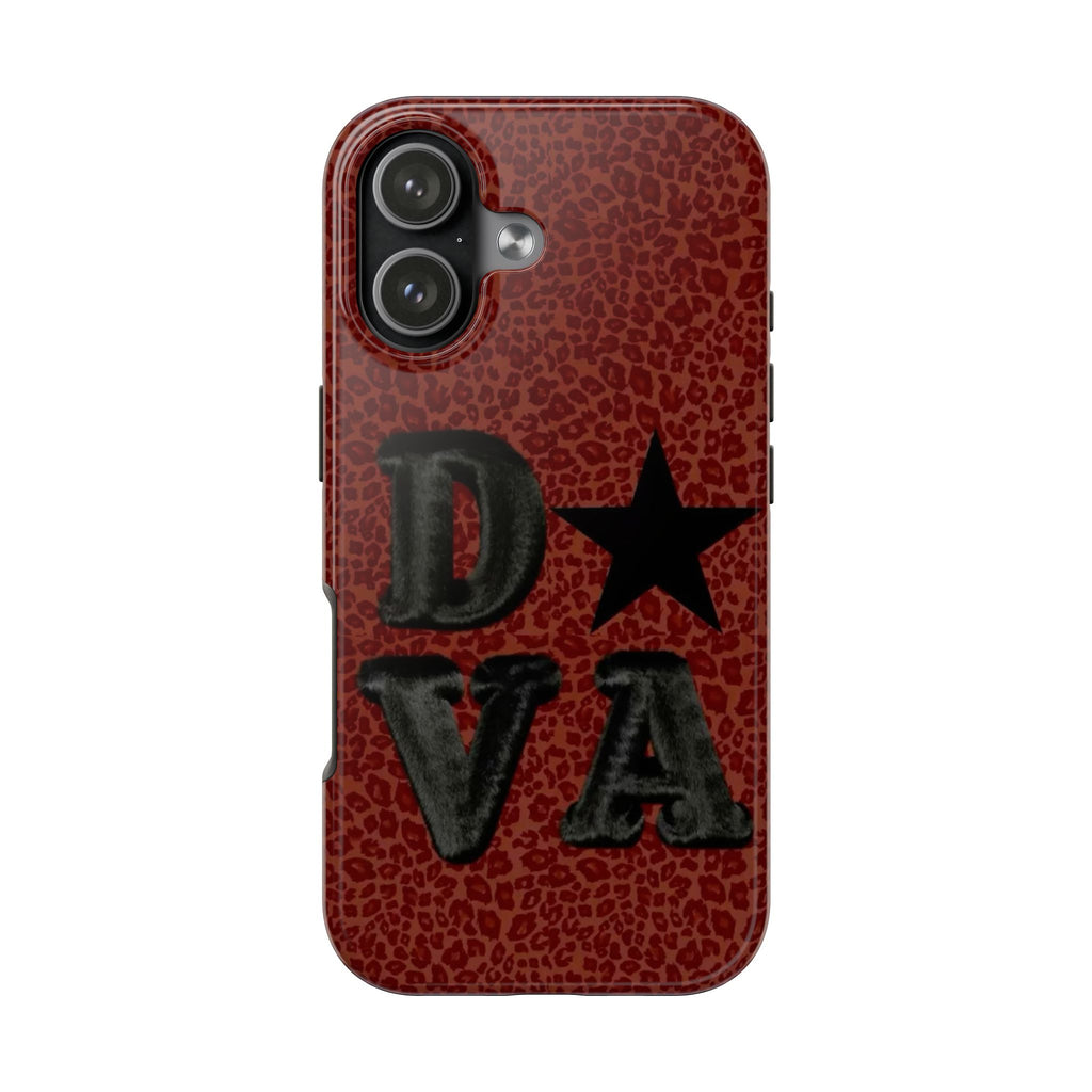 RED LEOPARD DIVA PHONE CASE