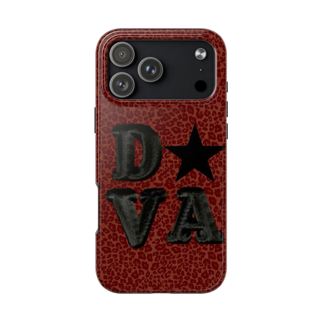 RED LEOPARD DIVA PHONE CASE
