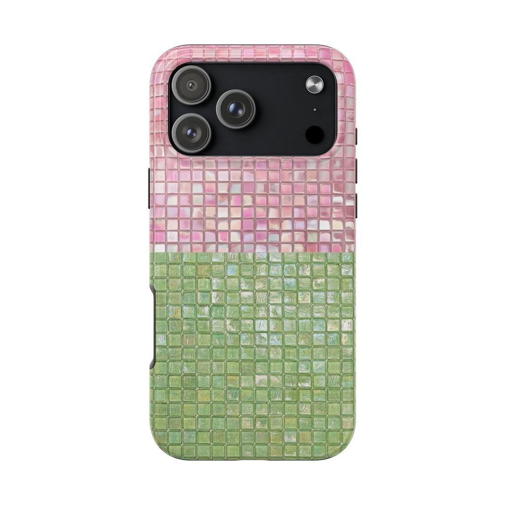 PINK & GREEN MOSAIC PHONE CASE
