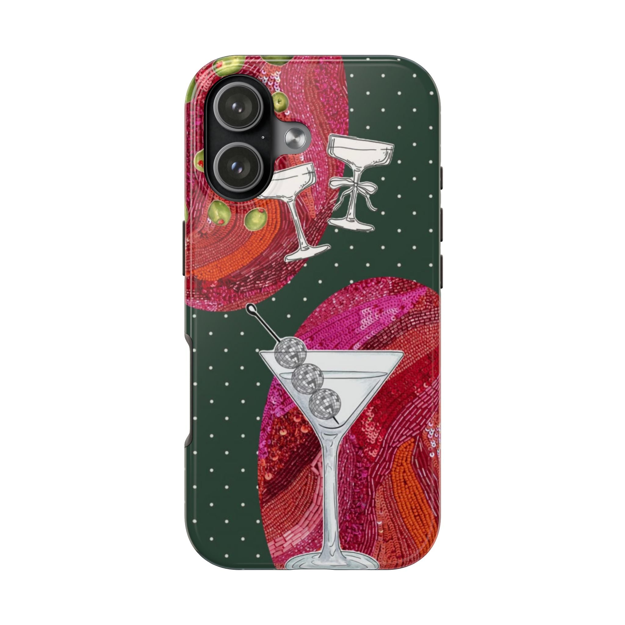 GREEN POKLA DOTS MARTINI PHONE CASE