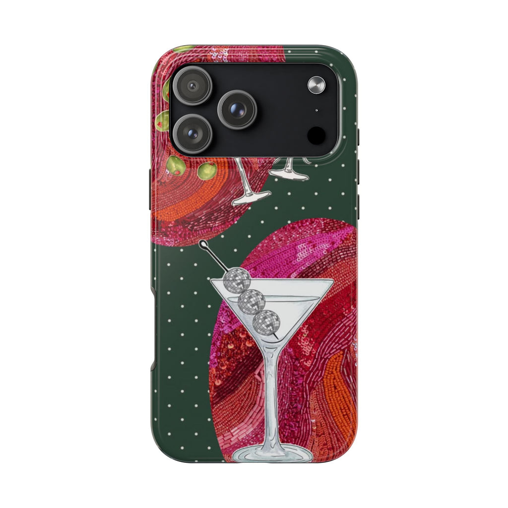 GREEN POKLA DOTS MARTINI PHONE CASE