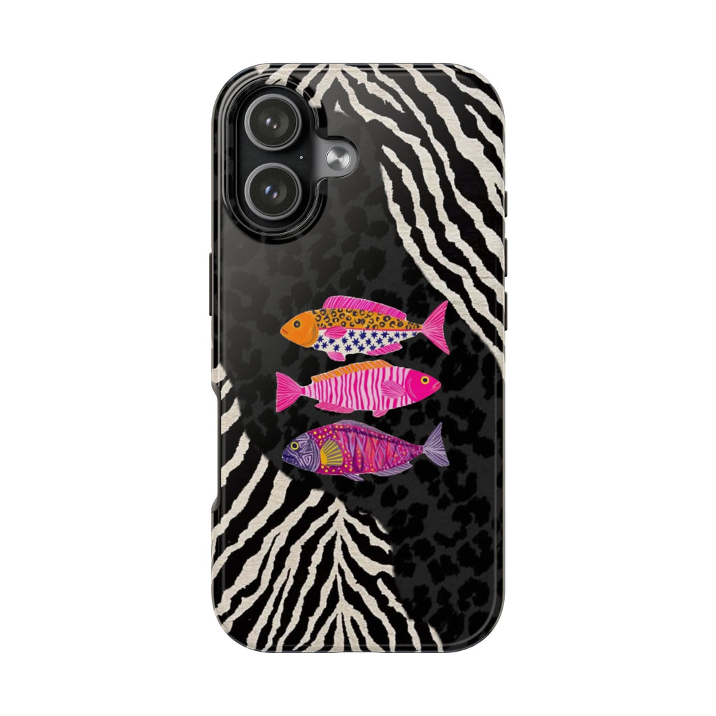 BLACK & PINK TROUT PHONE CASE