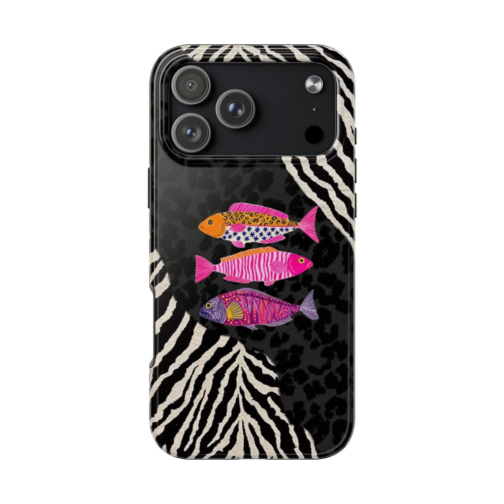 BLACK & PINK TROUT PHONE CASE
